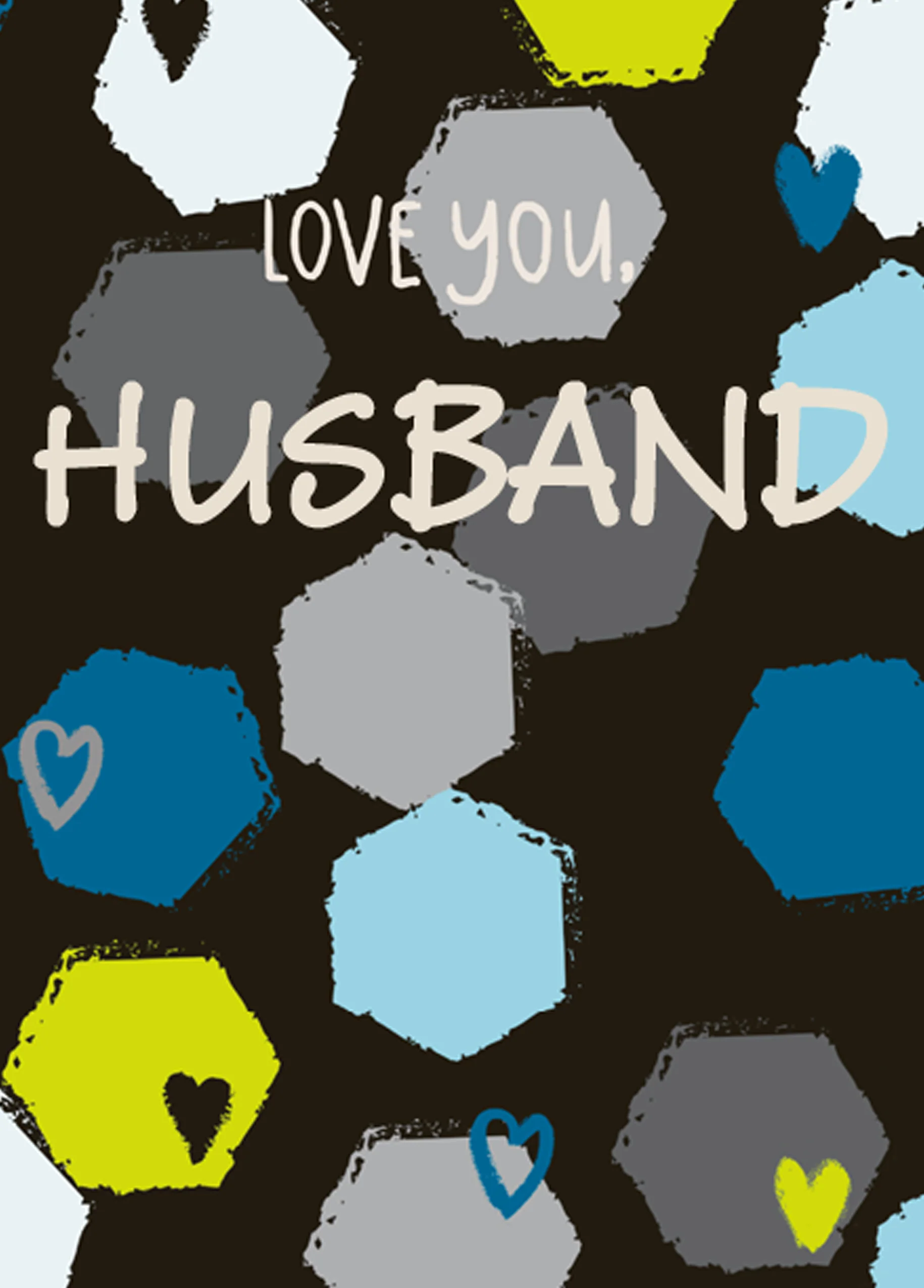 Personalised Hexagons Husband Birthday Card