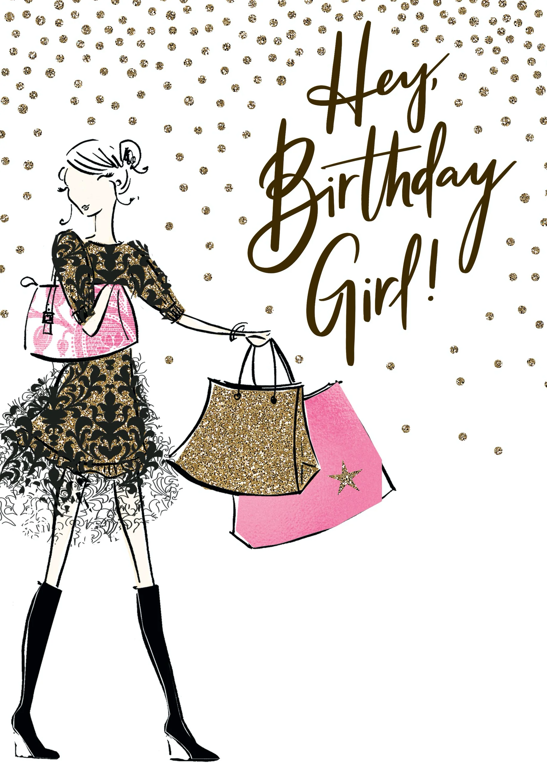 Personalised Hey Birthday Girl Card