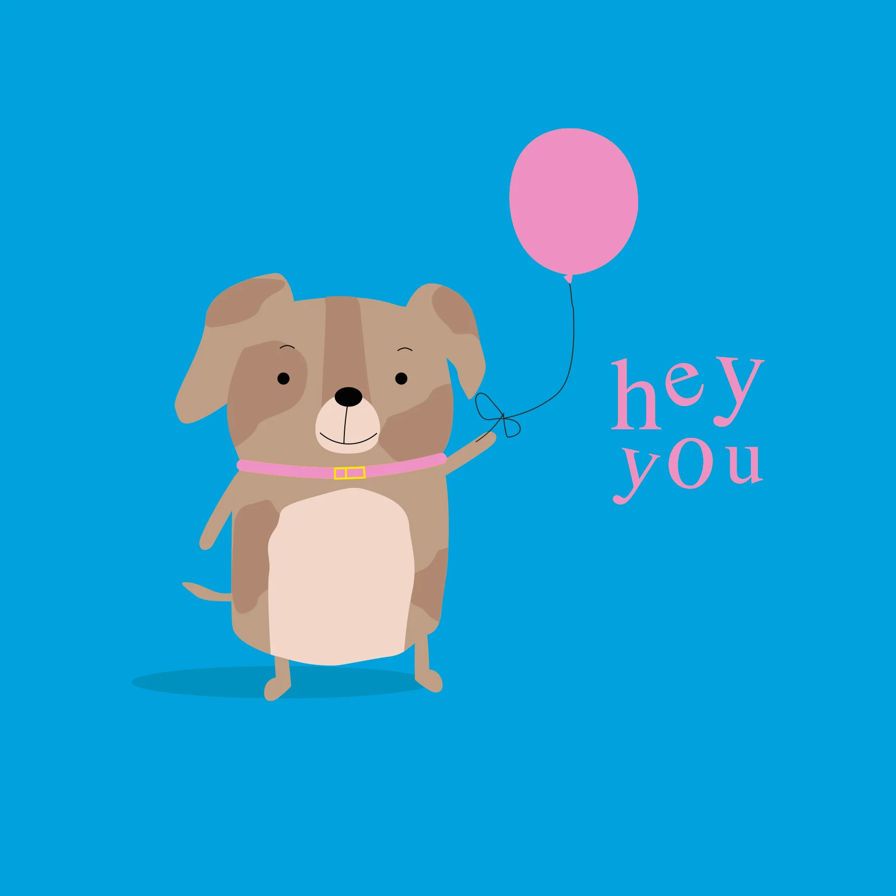 Personalised 'Hey You' Cute Dog Birthday Card