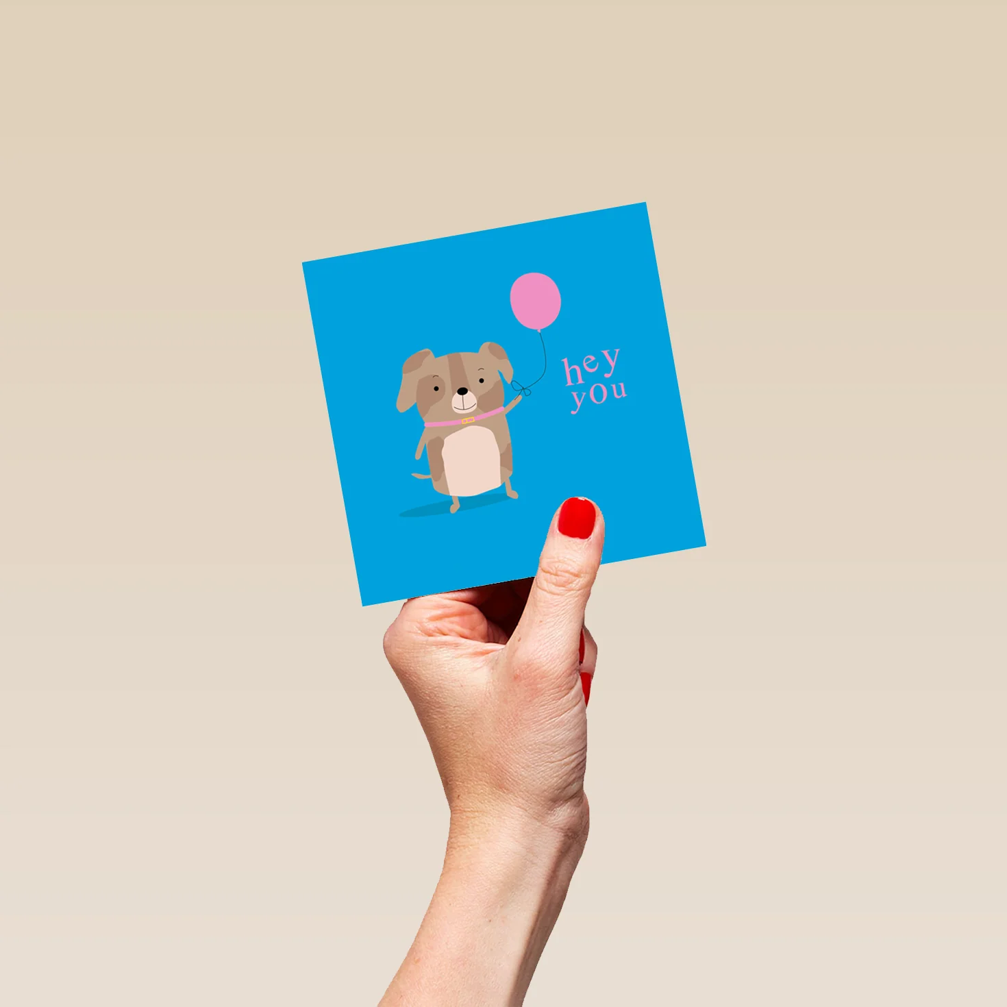 Personalised 'Hey You' Cute Dog Birthday Card - Image 4