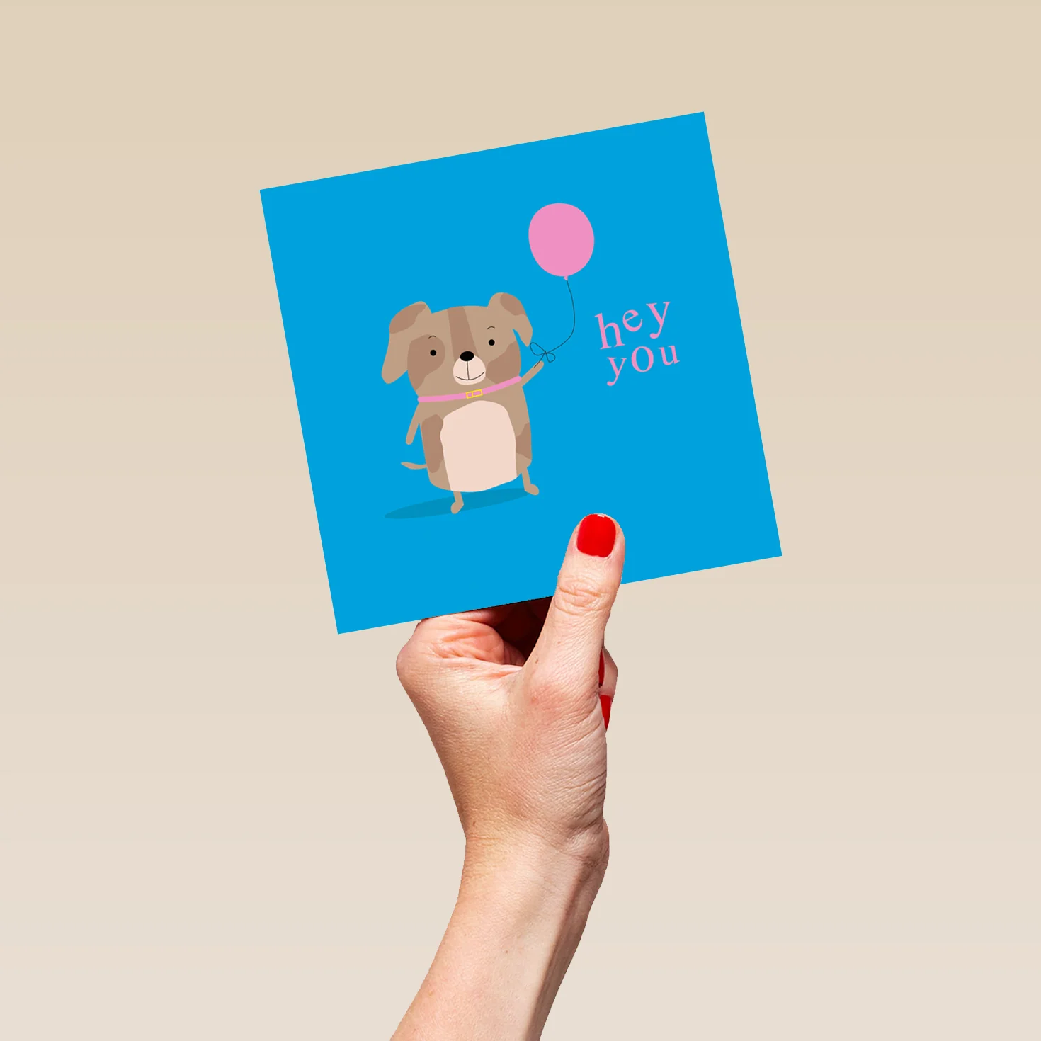 Personalised 'Hey You' Cute Dog Birthday Card - Image 5