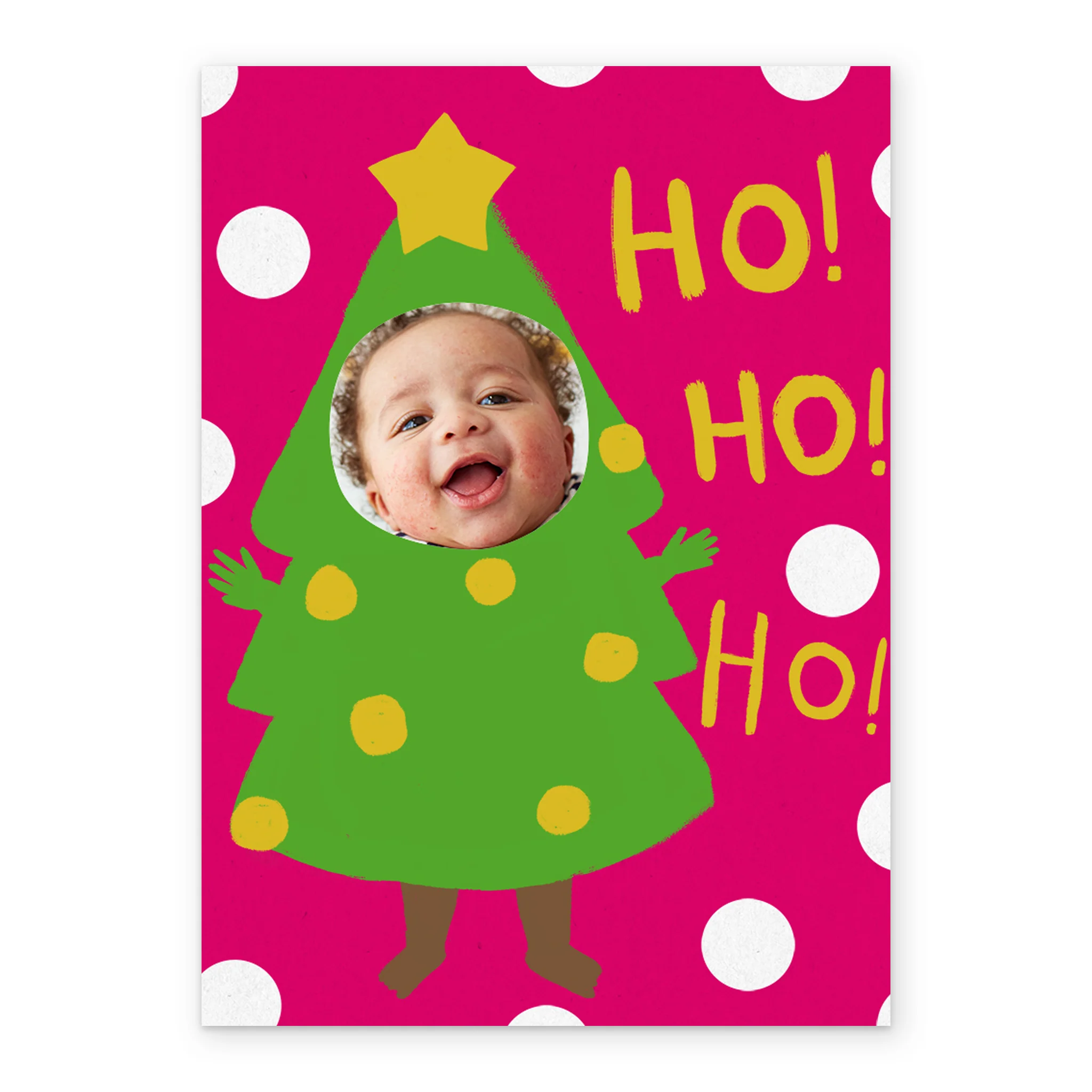 Personalised Ho Ho Ho Tree Photo Christmas Card - Image 2
