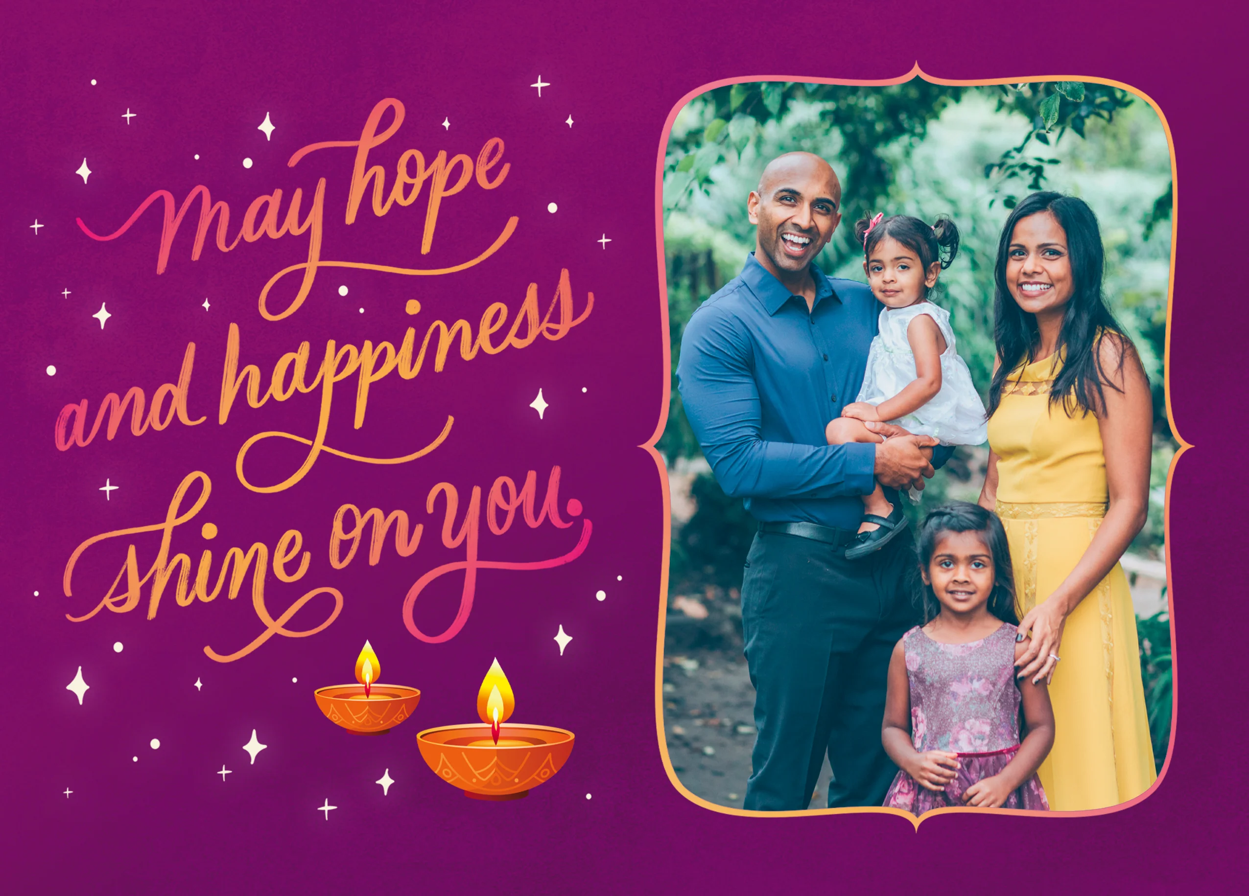 Personalised 'Hope & Happiness' Photo Upload Diwali Card