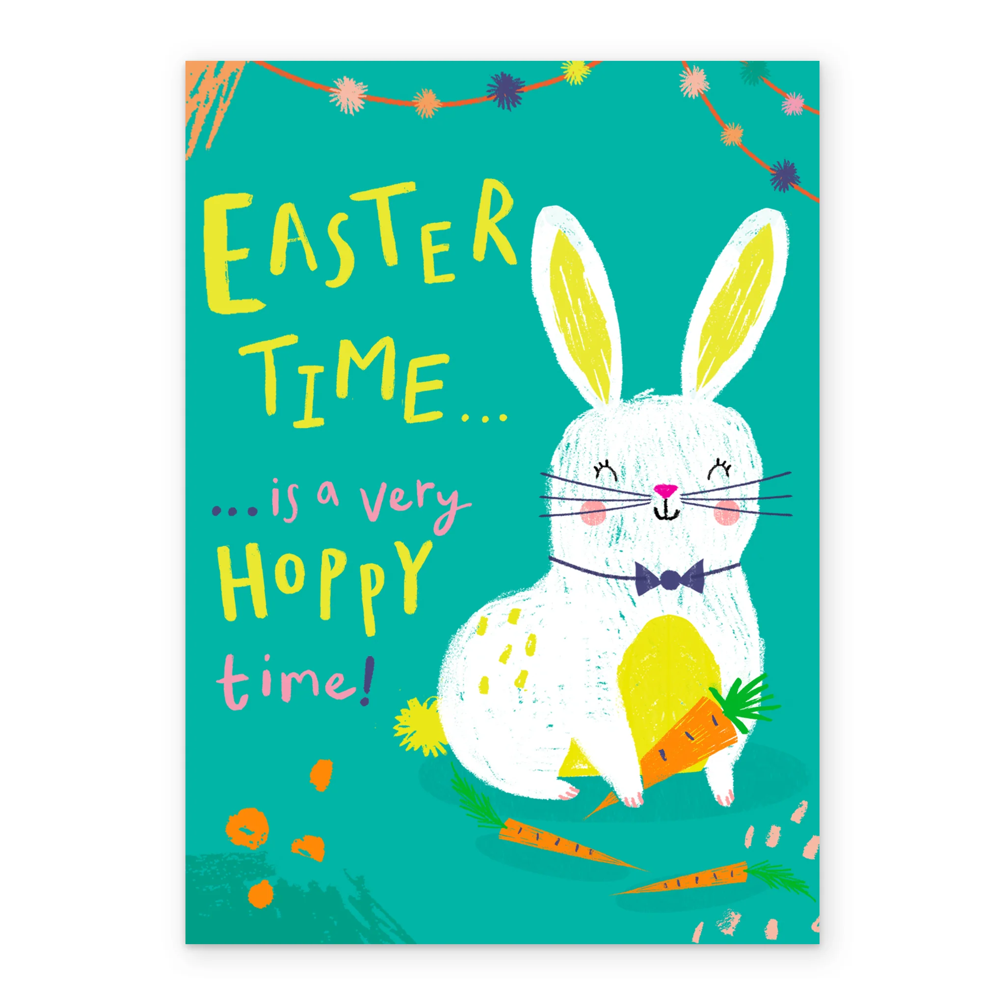 Personalised Hoppy Bunny Time Easter Card - Image 2