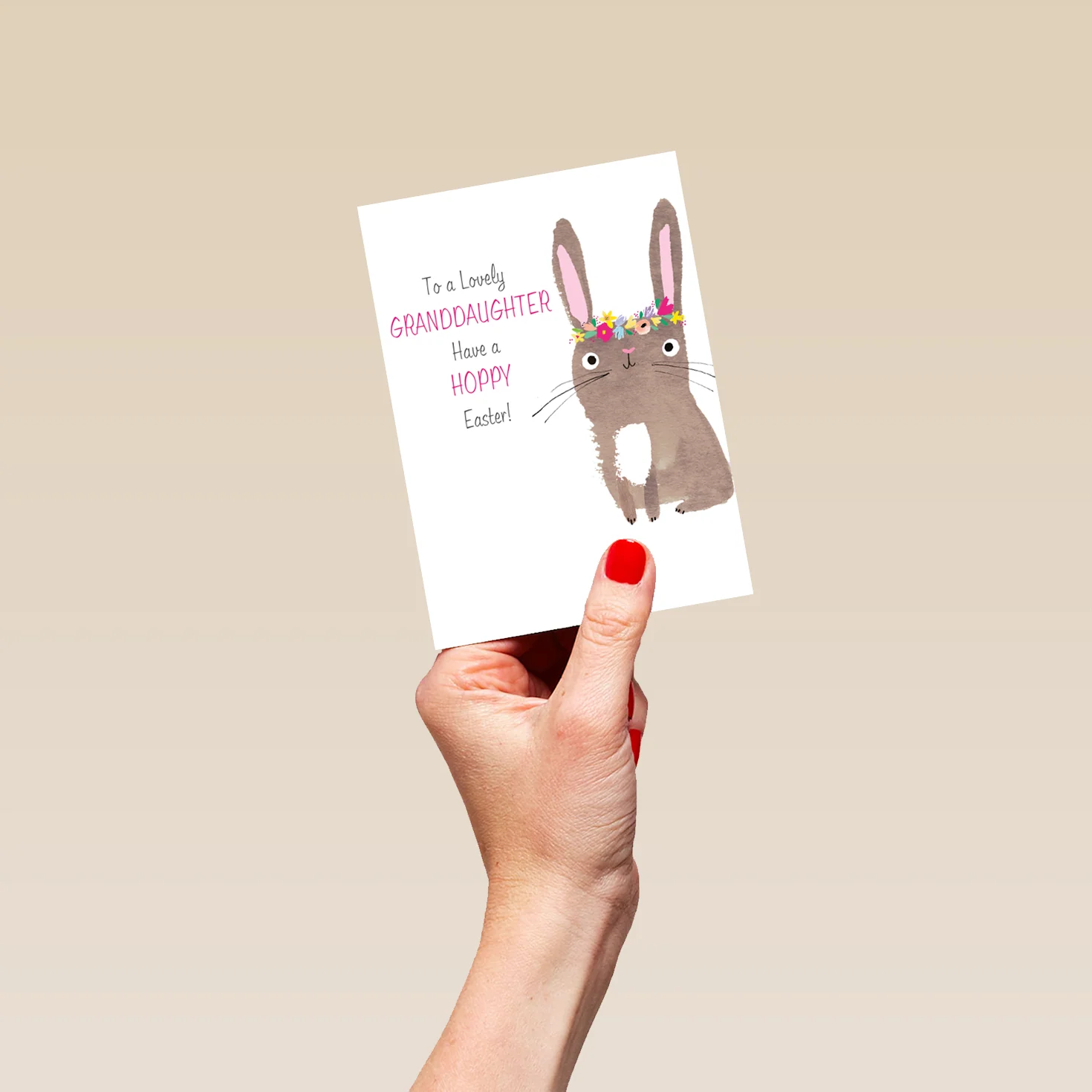 Personalised Hoppy Easter Bunny Granddaughter Easter Card - Image 4