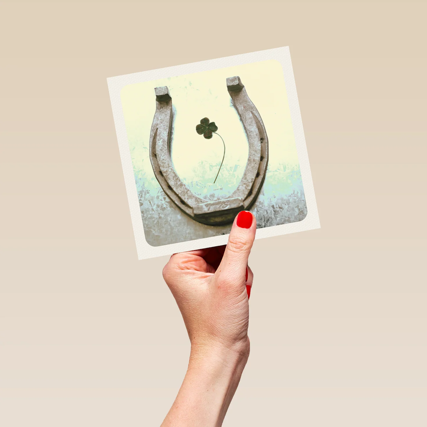 Personalised Horse Shoe & Four Leaf Clover Good Luck Card - Image 5