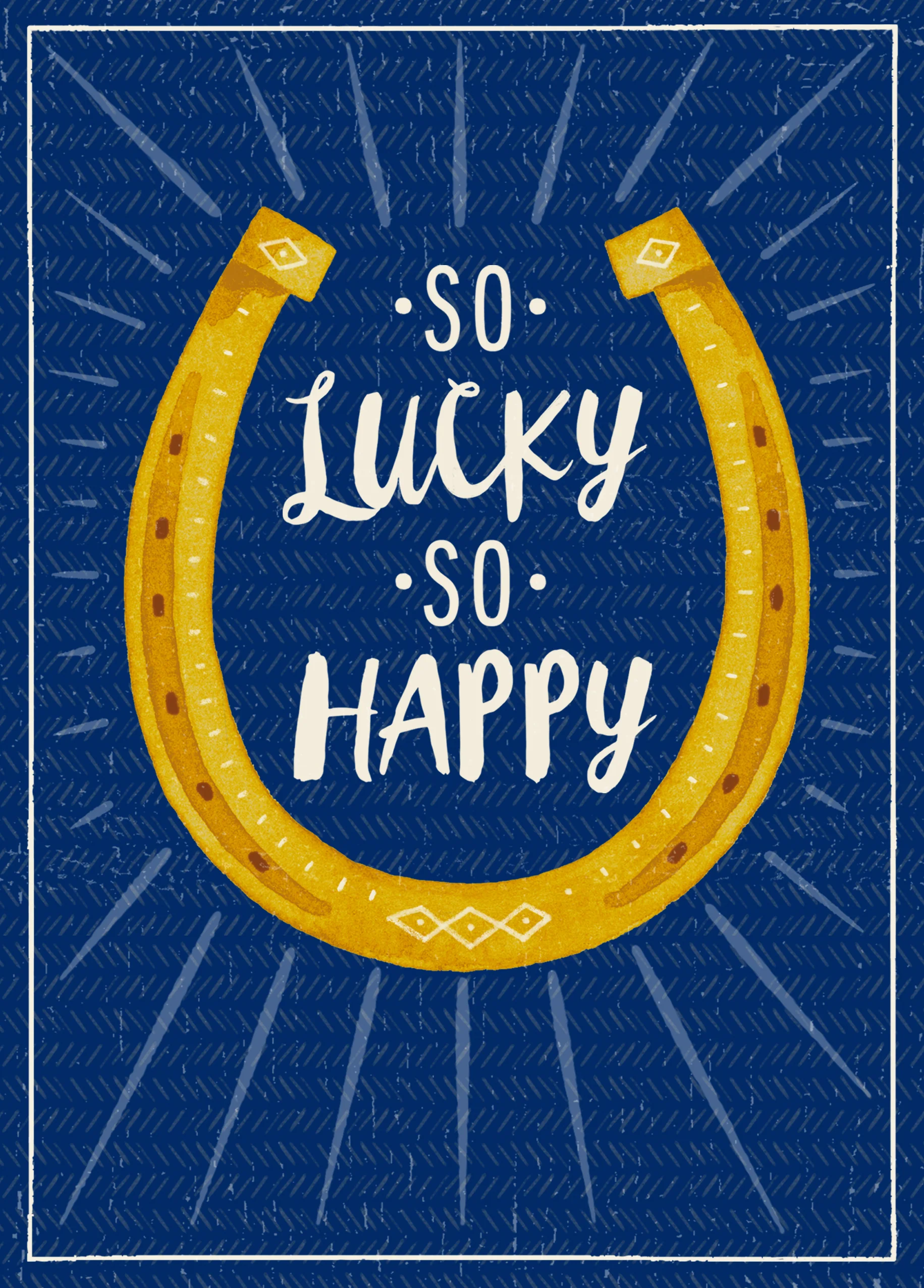 Personalised Horseshoe 'So Lucky, So Happy' Valentine's Day Card