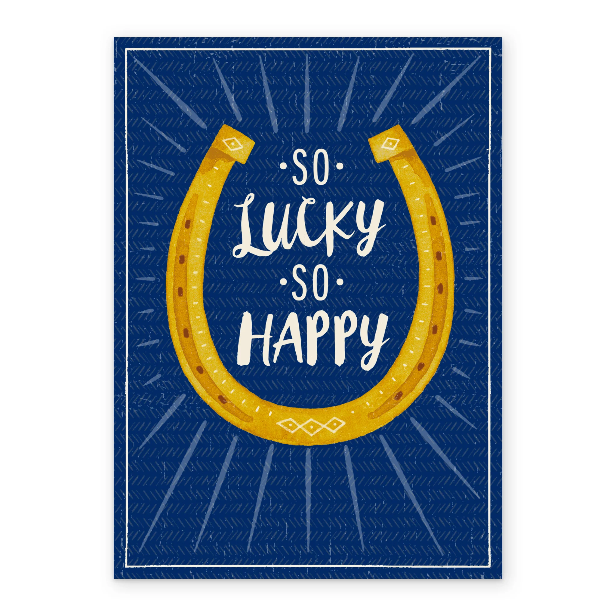 Personalised Horseshoe 'So Lucky, So Happy' Valentine's Day Card - Image 2