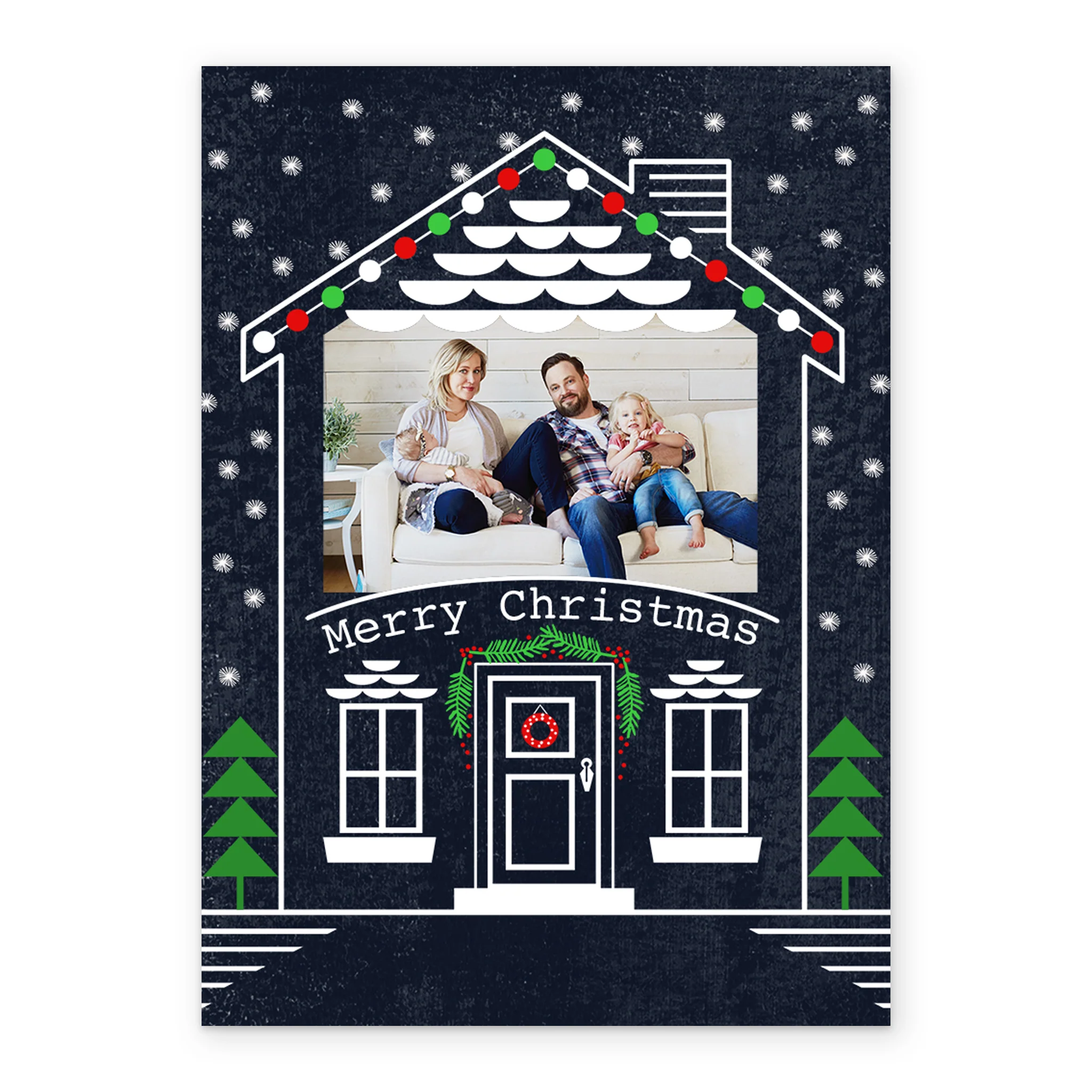 Personalised House Family Photo Christmas Card - Image 2