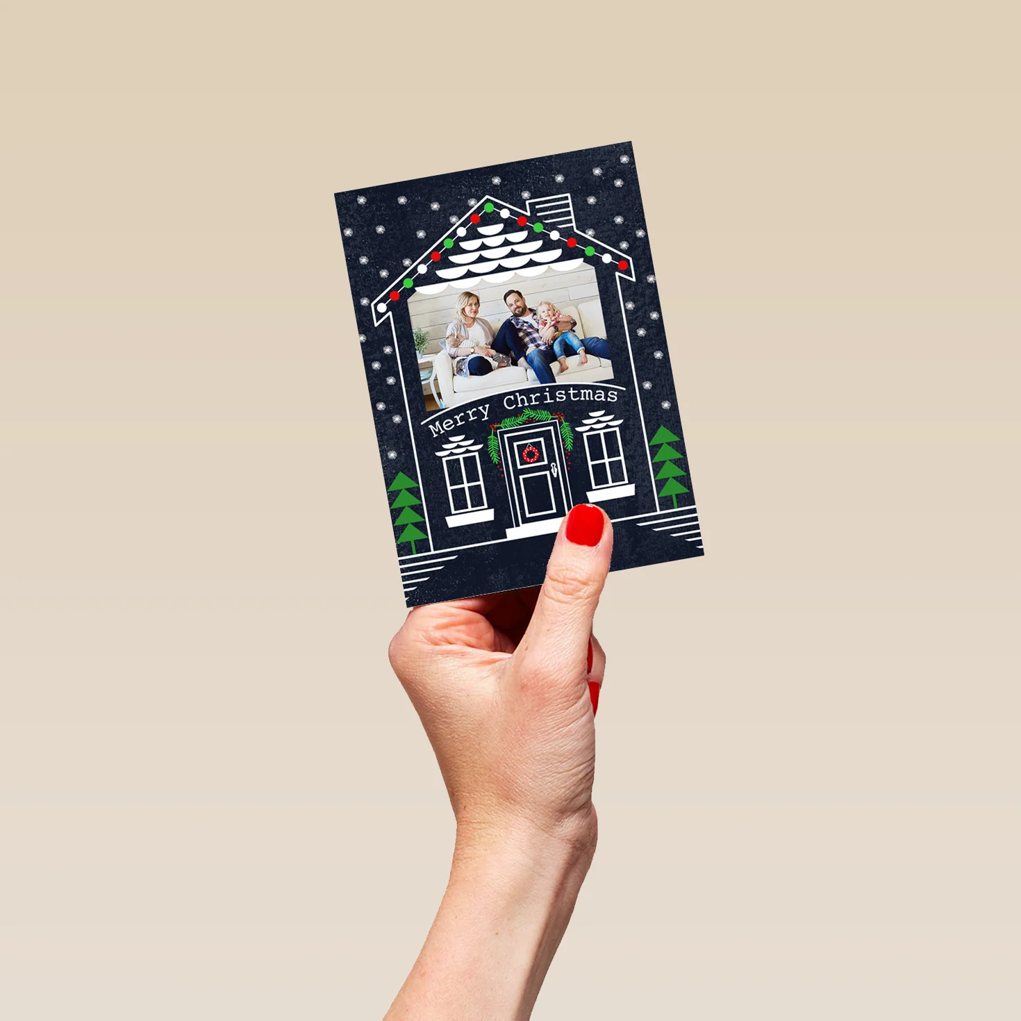 Personalised House Family Photo Christmas Card - Image 4