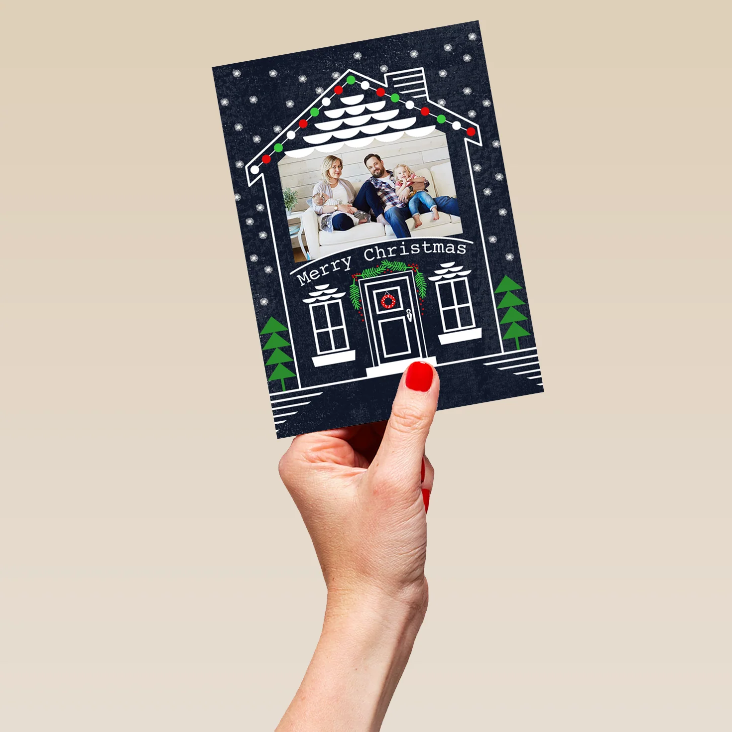 Personalised House Family Photo Christmas Card - Image 5