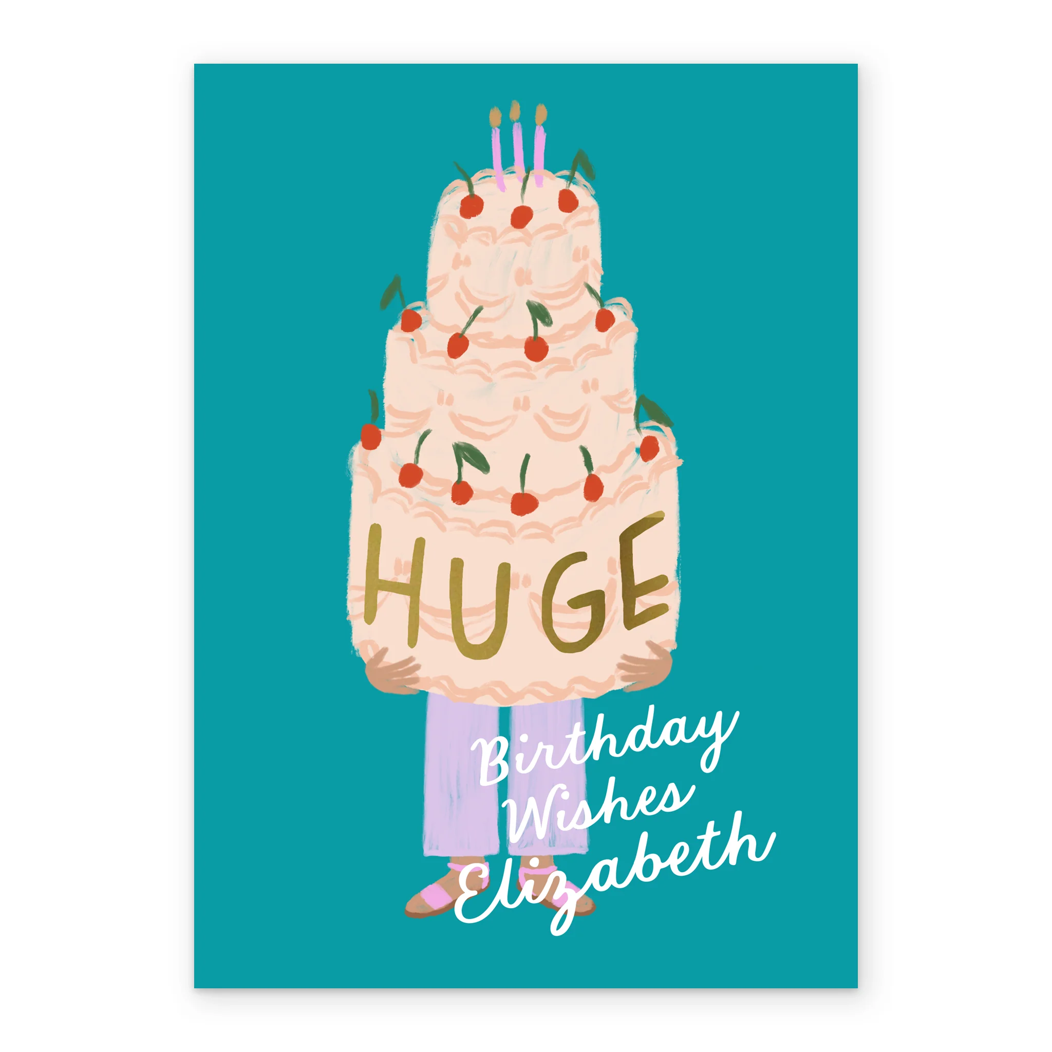 Personalised 'Huge Wishes' Illustrated Birthday Card - Image 2