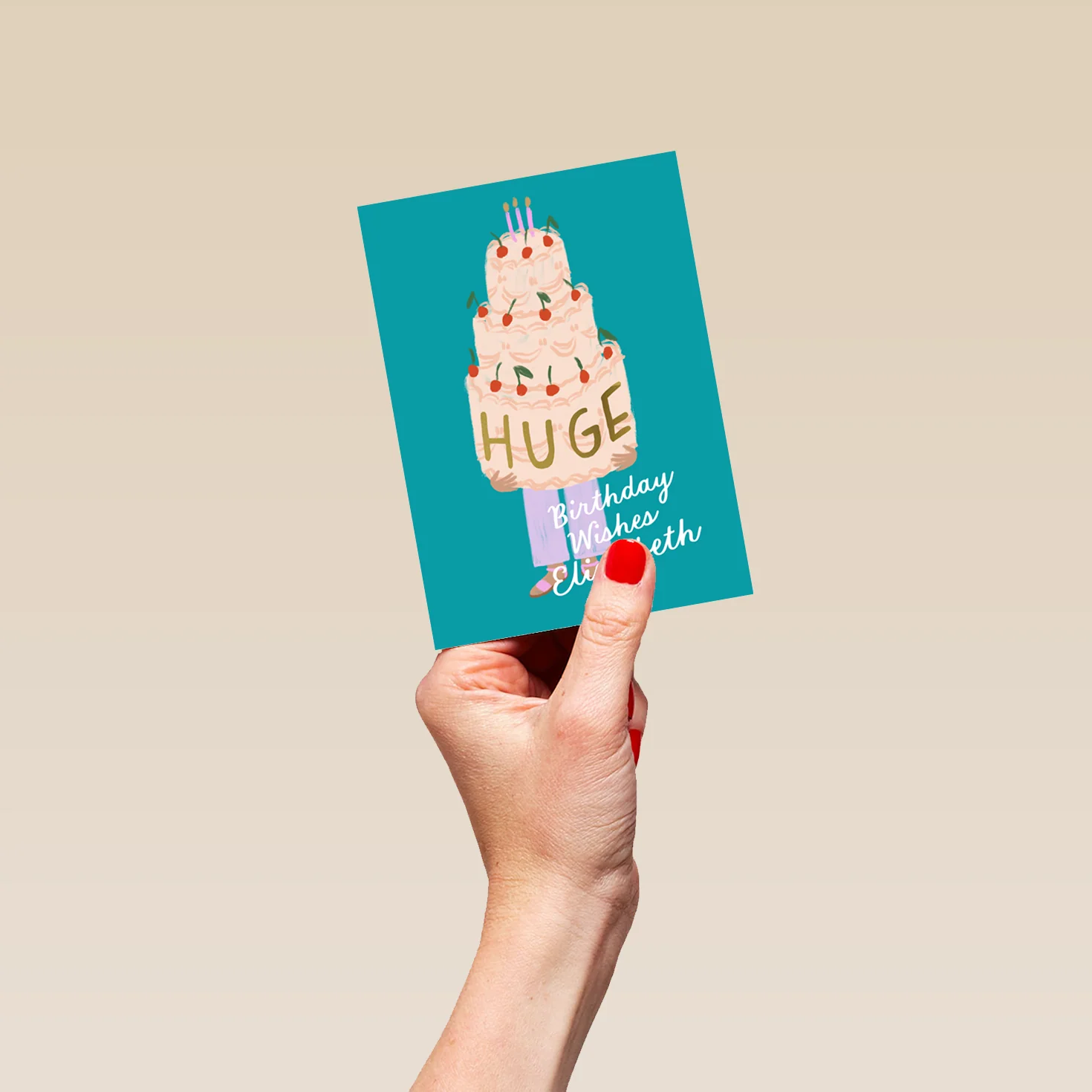 Personalised 'Huge Wishes' Illustrated Birthday Card - Image 4