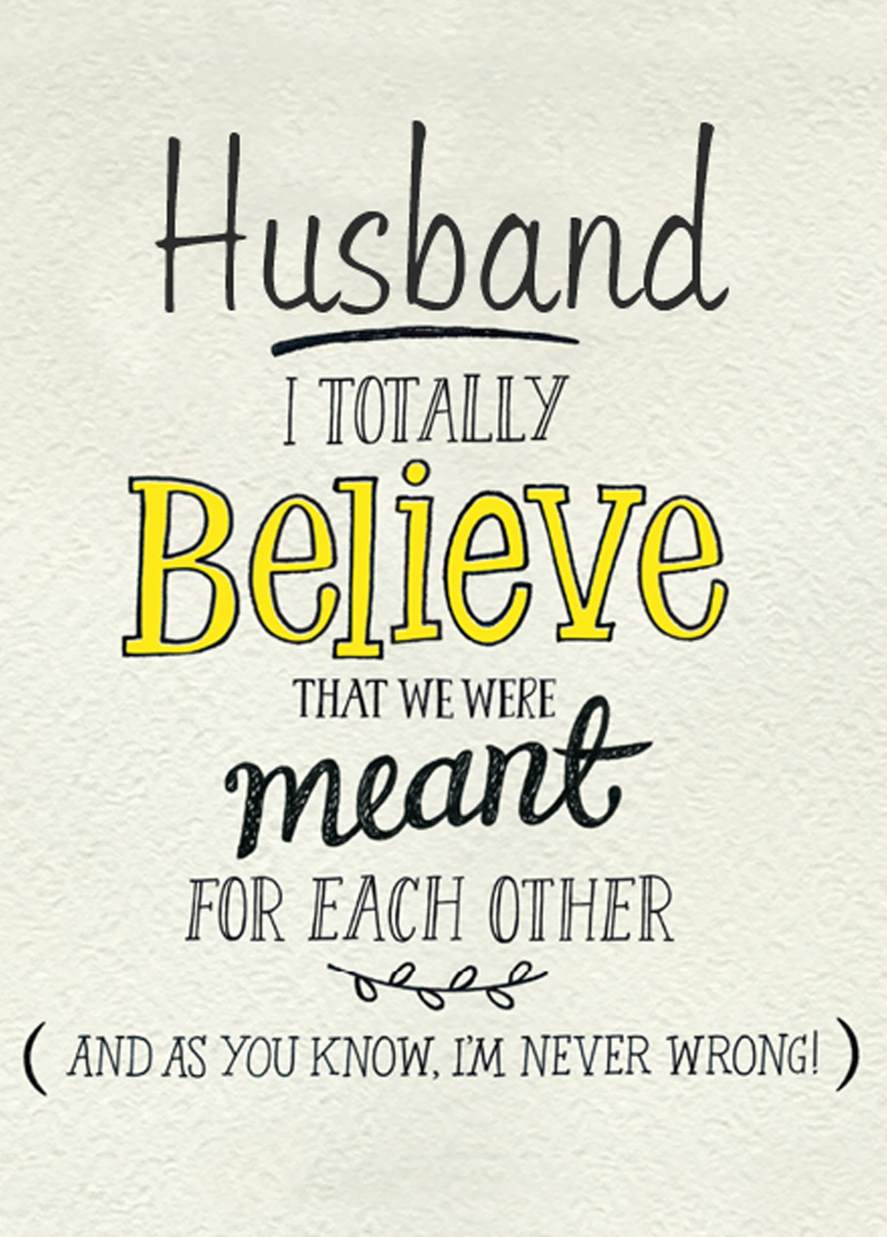 Personalised Husband Believe Design Card