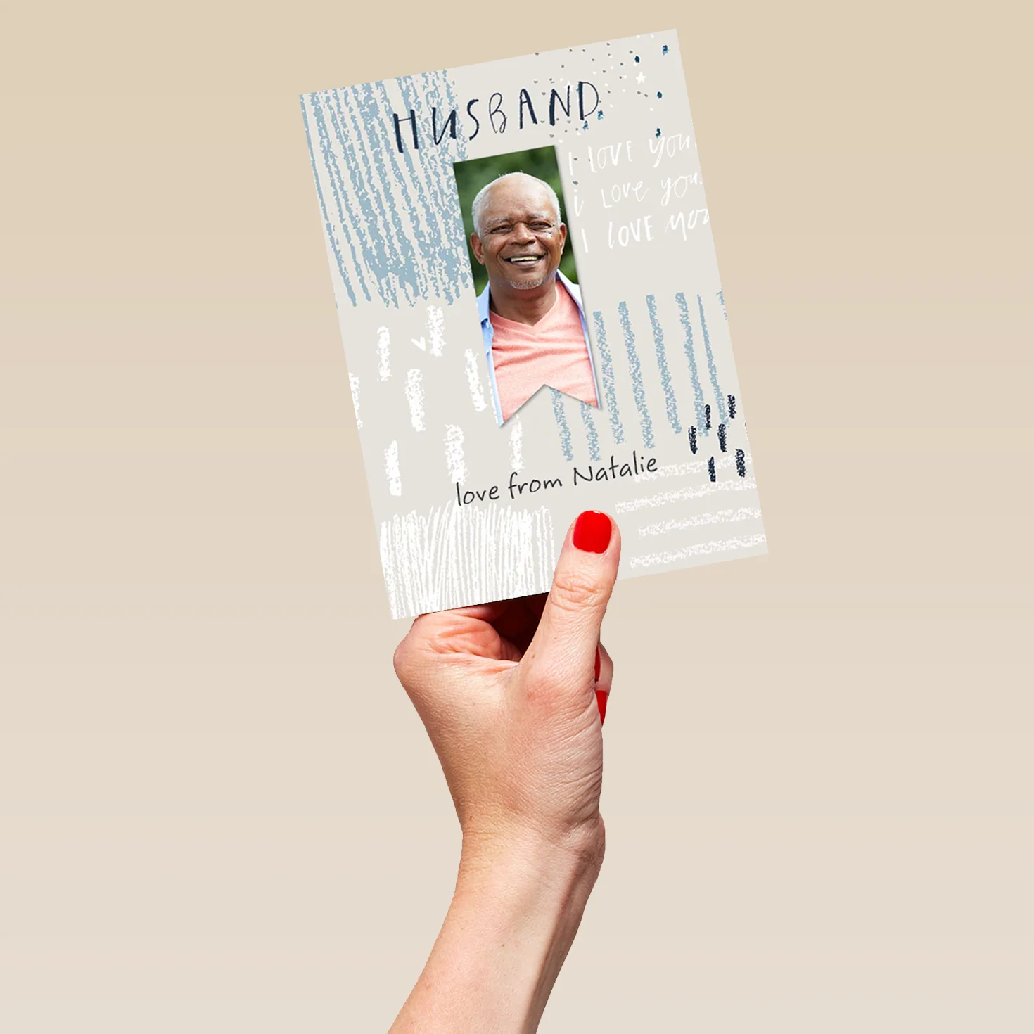 Personalised Husband Contemporary Love Photo Card - Image 5