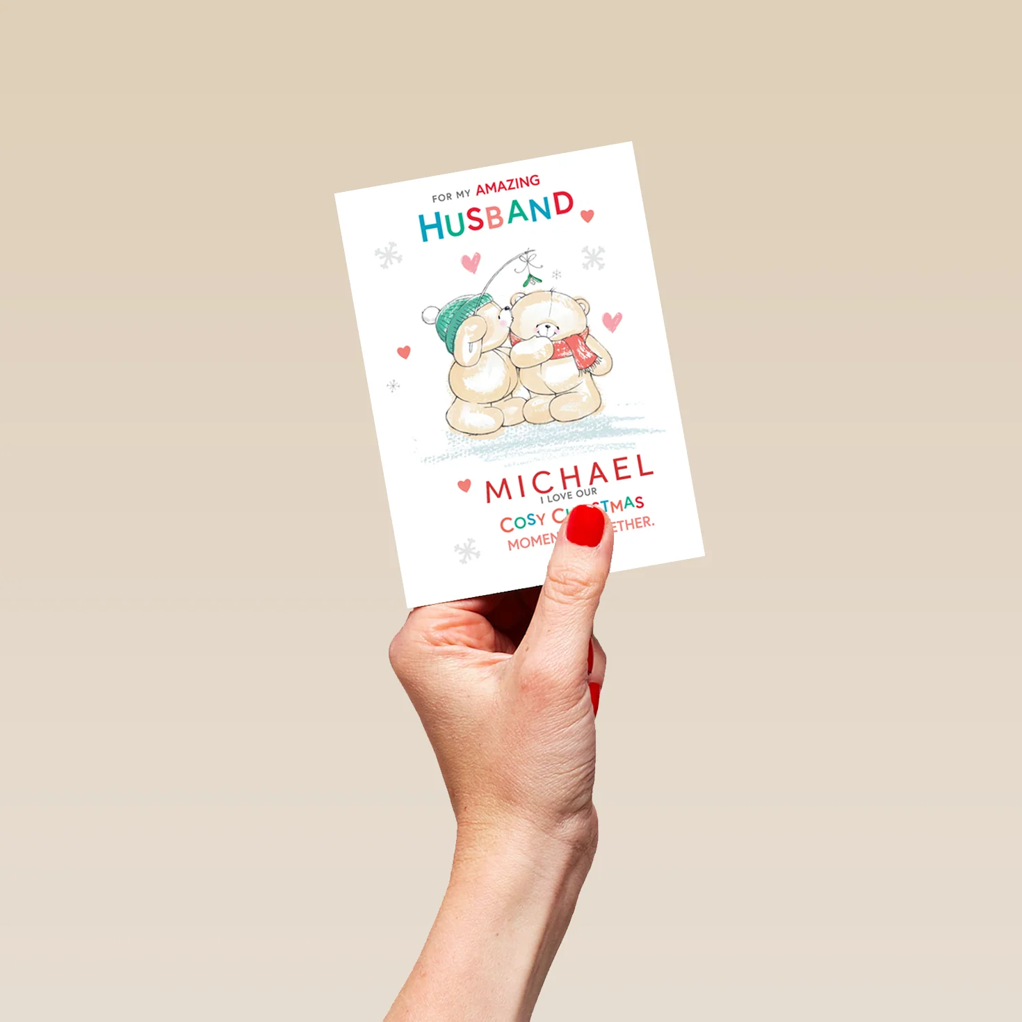 Personalised Cute Forever Friends Christmas Card for Husband - Image 4