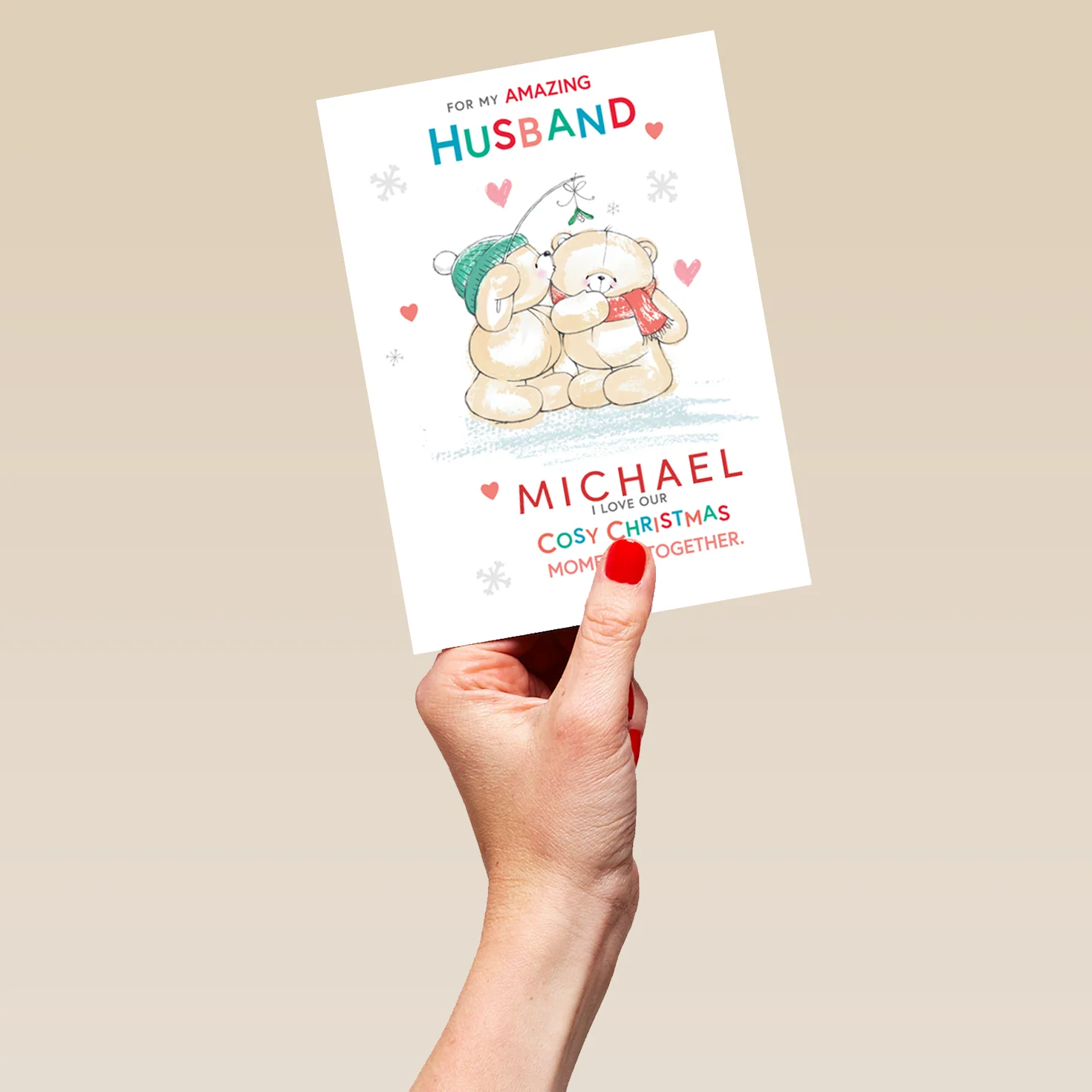 Personalised Cute Forever Friends Christmas Card for Husband - Image 5