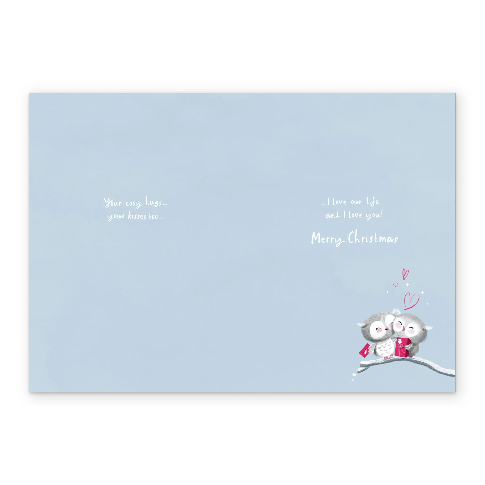 Personalised Husband Cute Owls Rebus Verse Christmas Card - Image 3