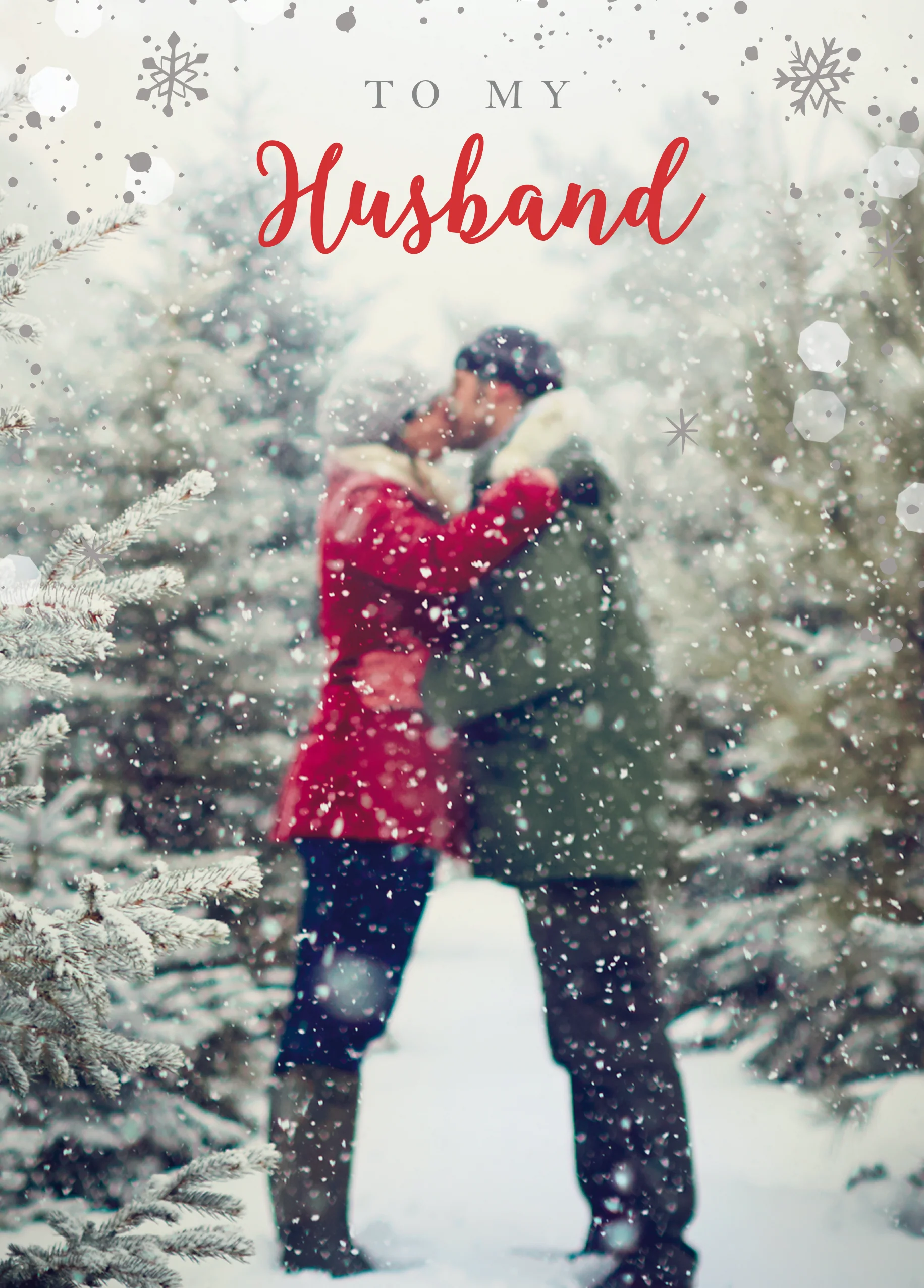 Personalised Husband Kiss Christmas Card