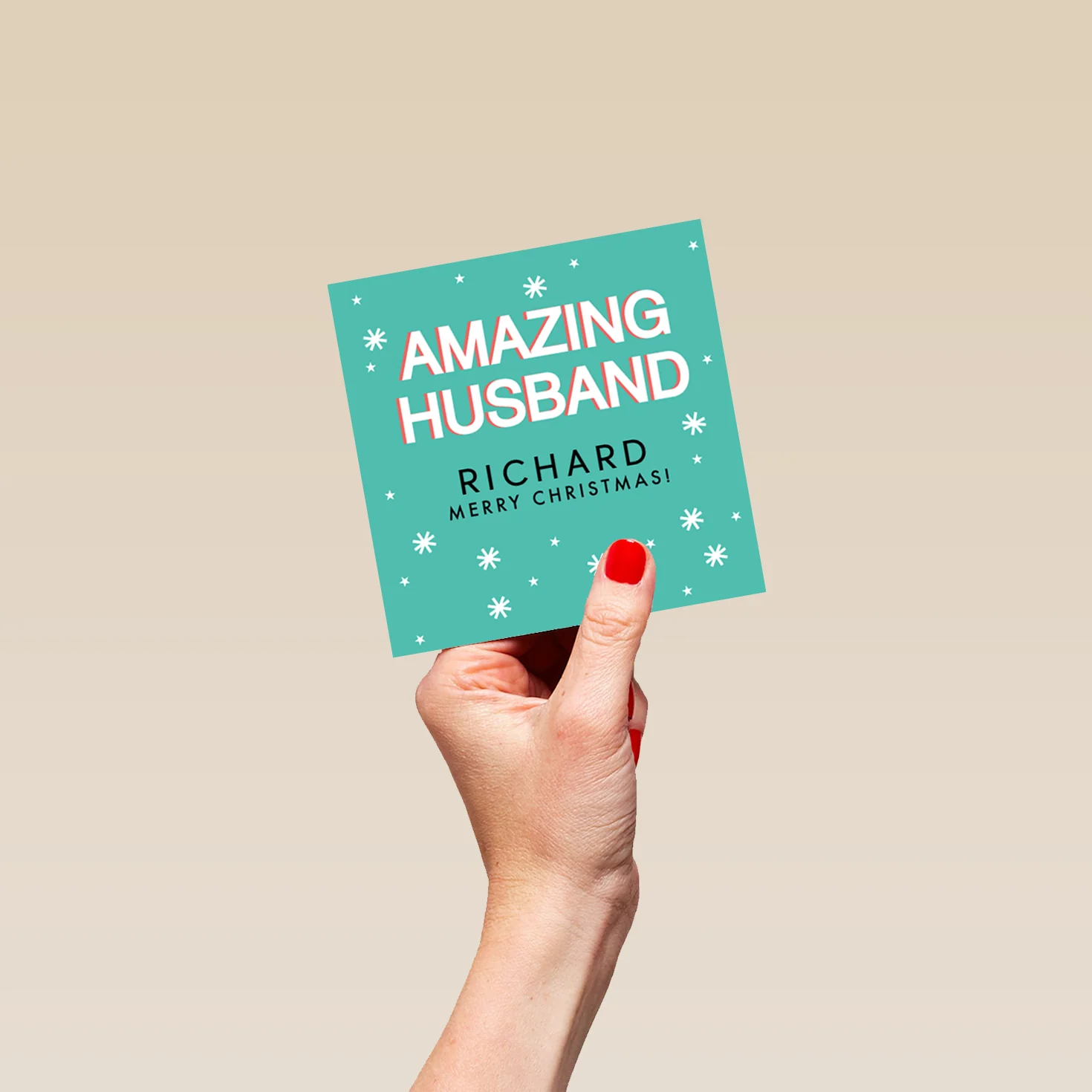 Personalised Husband Modern Bold Text Christmas Card - Image 4
