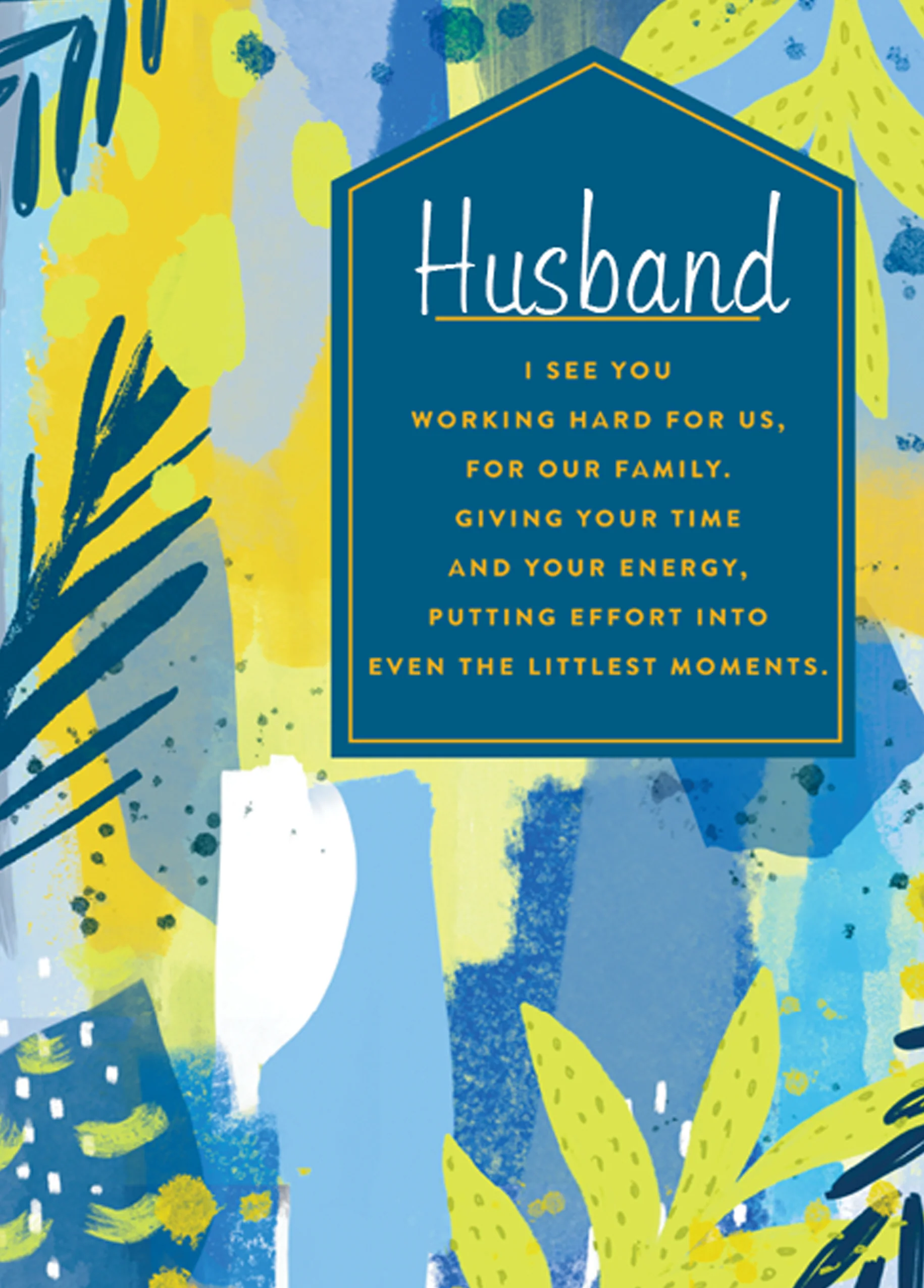 Personalised Husband Multi-Coloured Floral Pattern Card