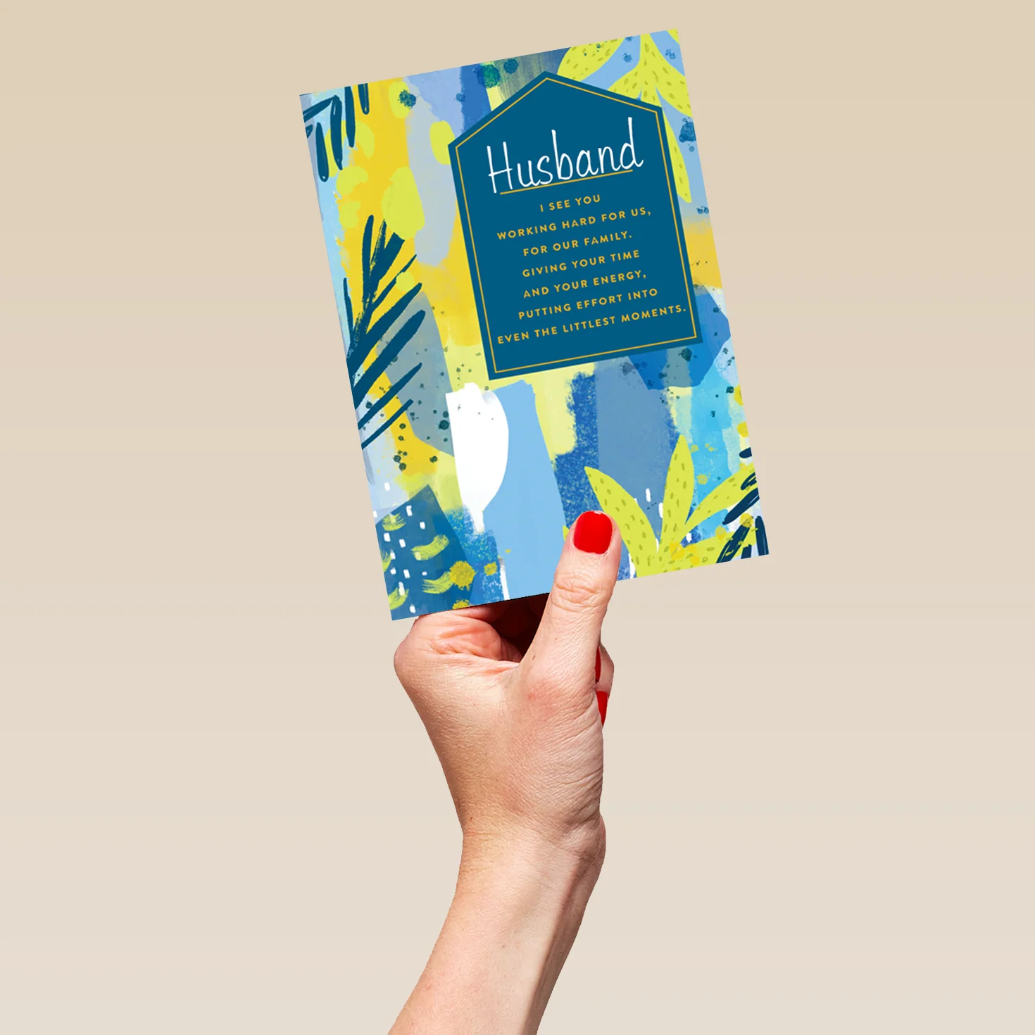 Personalised Husband Multi-Coloured Floral Pattern Card - Image 5