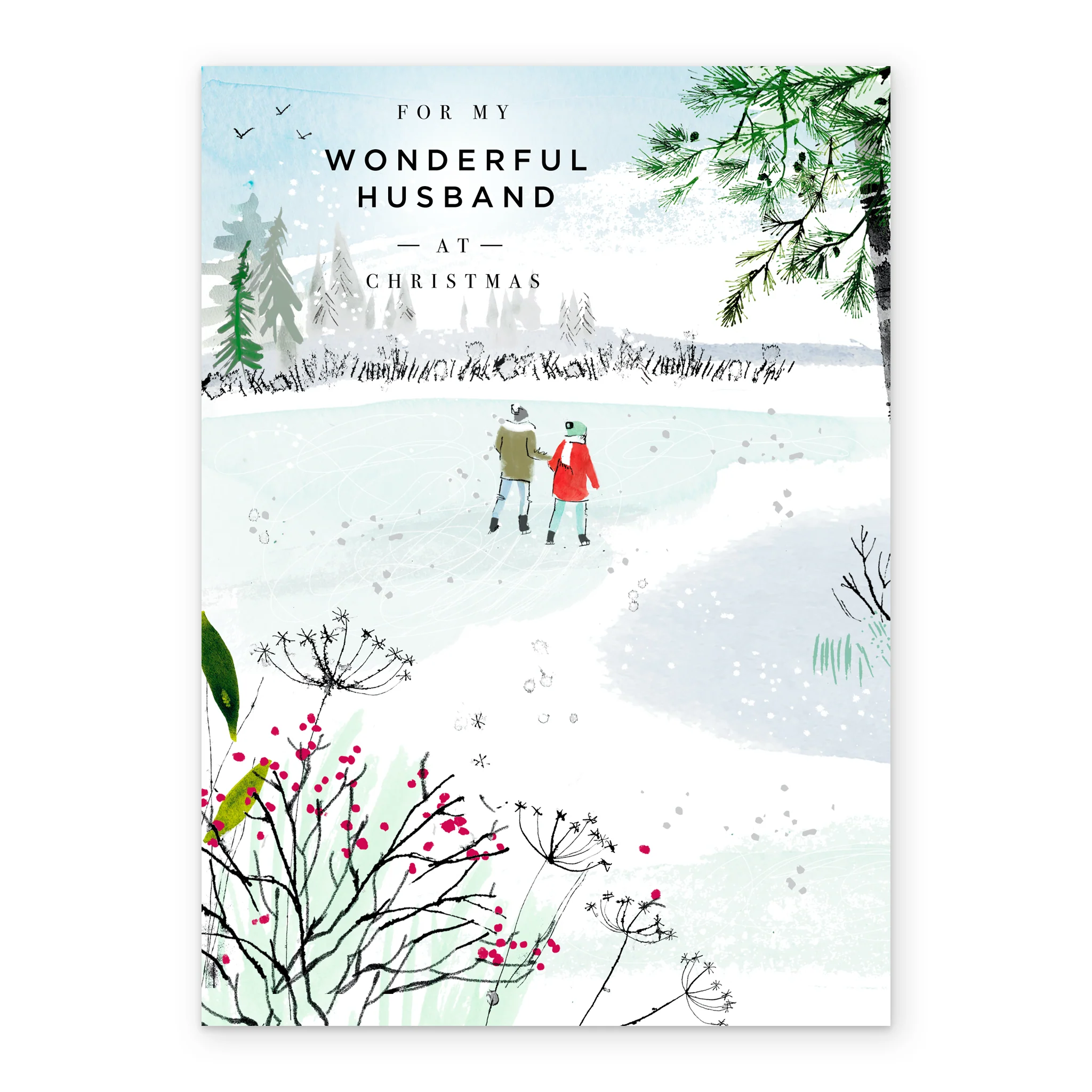 Personalised Husband Snow Design Christmas Card - Image 2