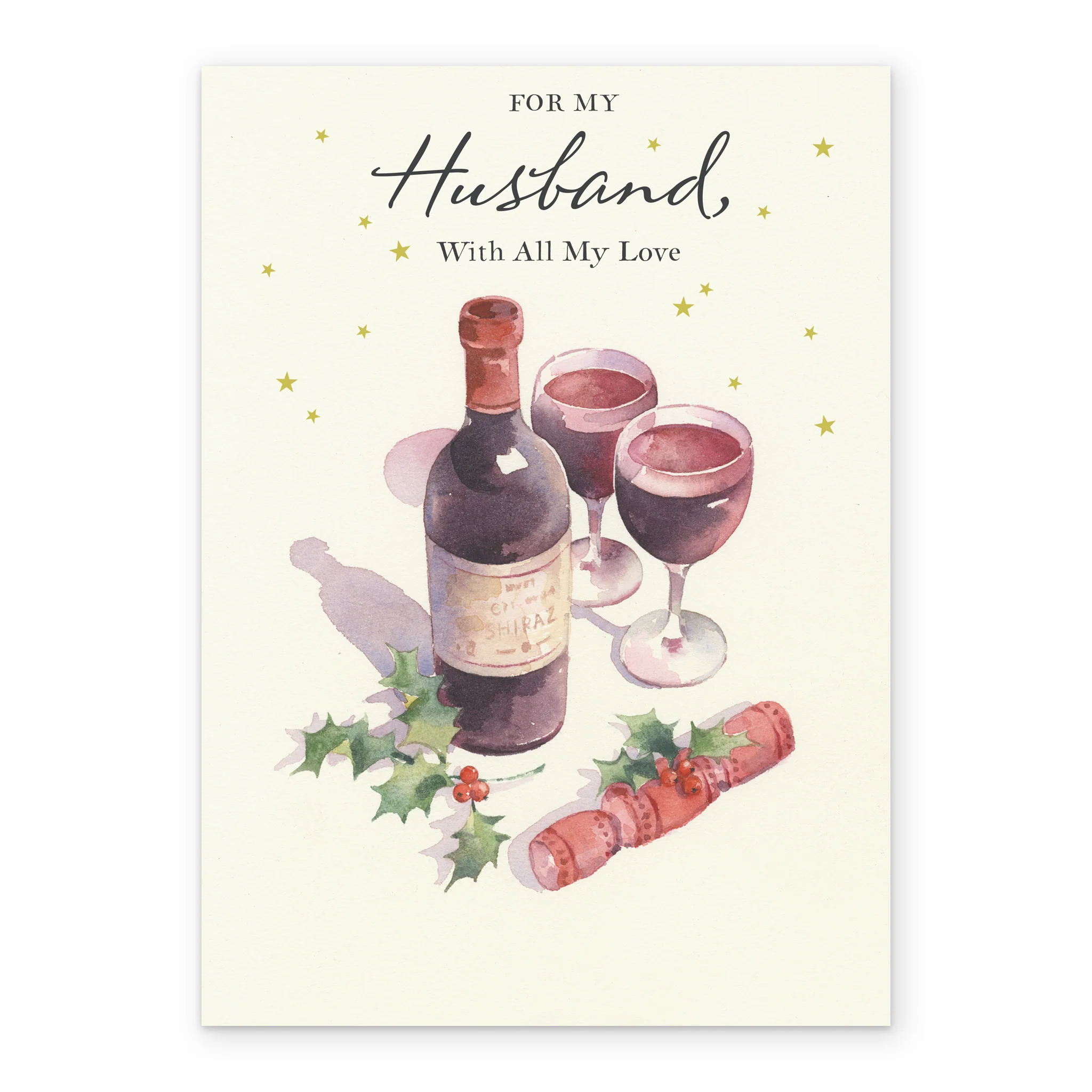 Personalised Husband Wine Traditional Christmas Card - Image 2
