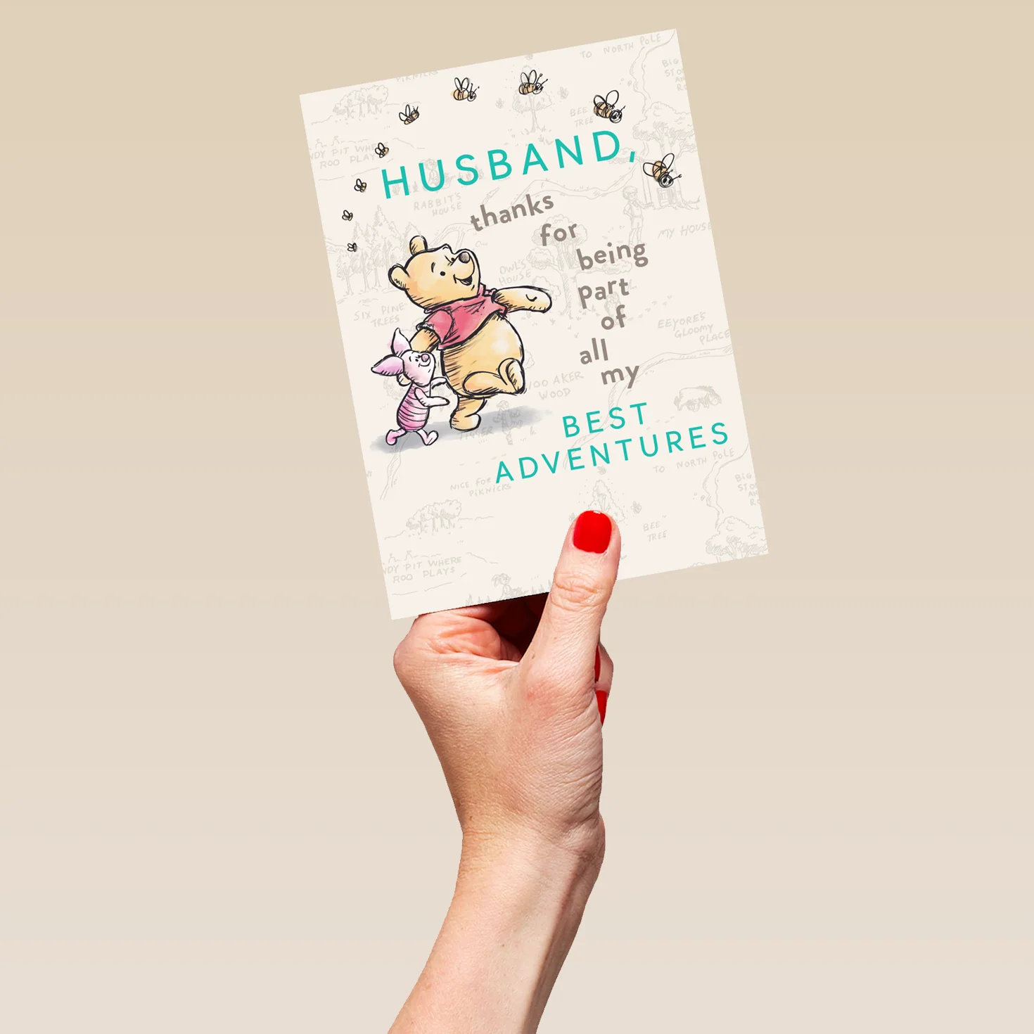 Personalised Husband Winnie the Pooh & Piglet Birthday Card - Image 5