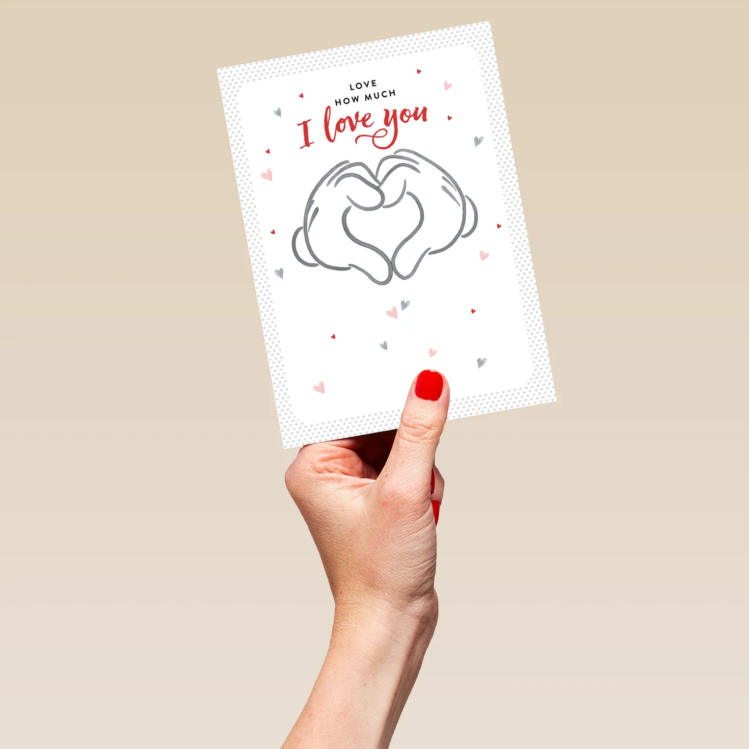 Personalised I Love You Disney Mickey Mouse Heart Hands Valentine's Day Card - Image 5
