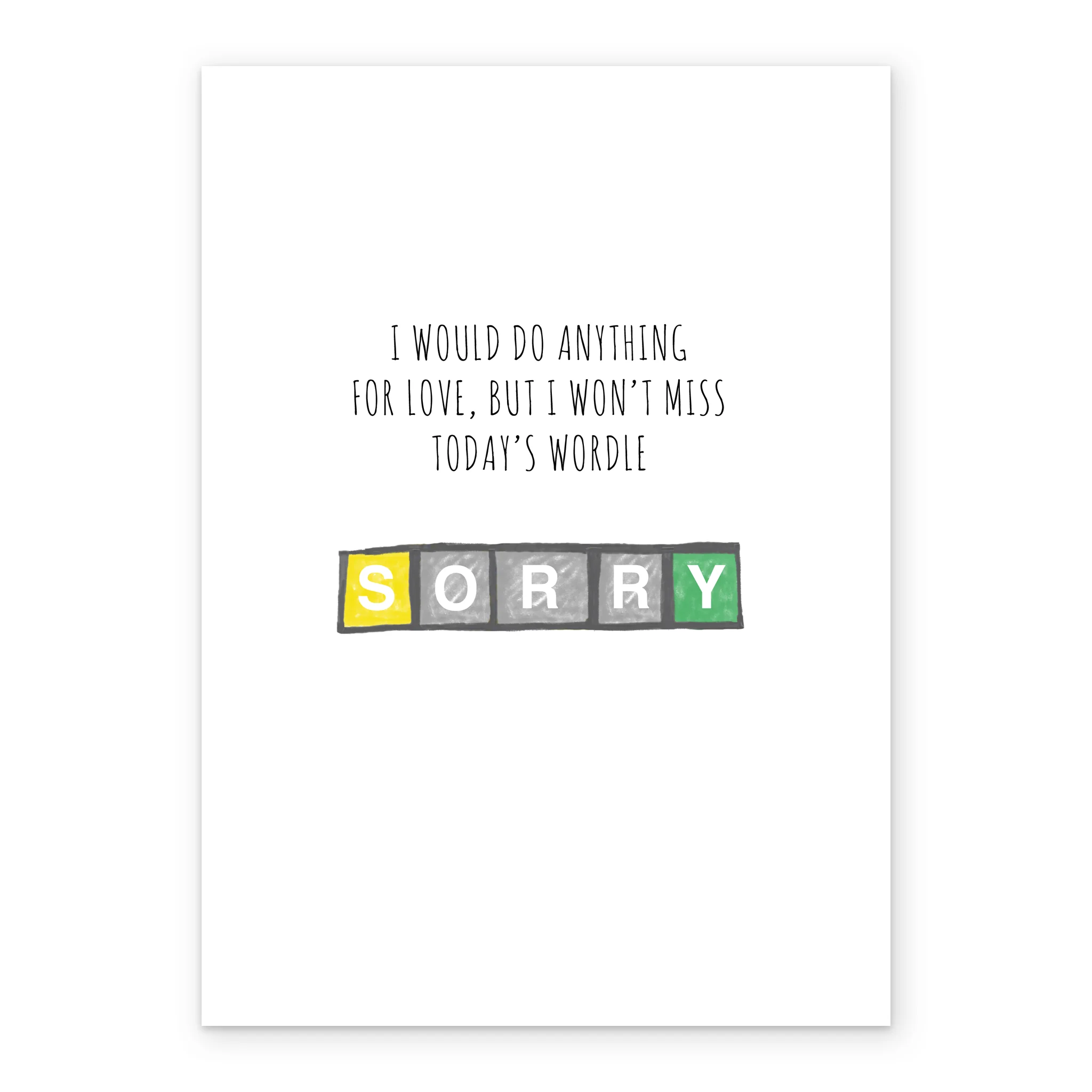 Personalised I Won't Miss Today's Wordle Valentine's Day Card - Image 2
