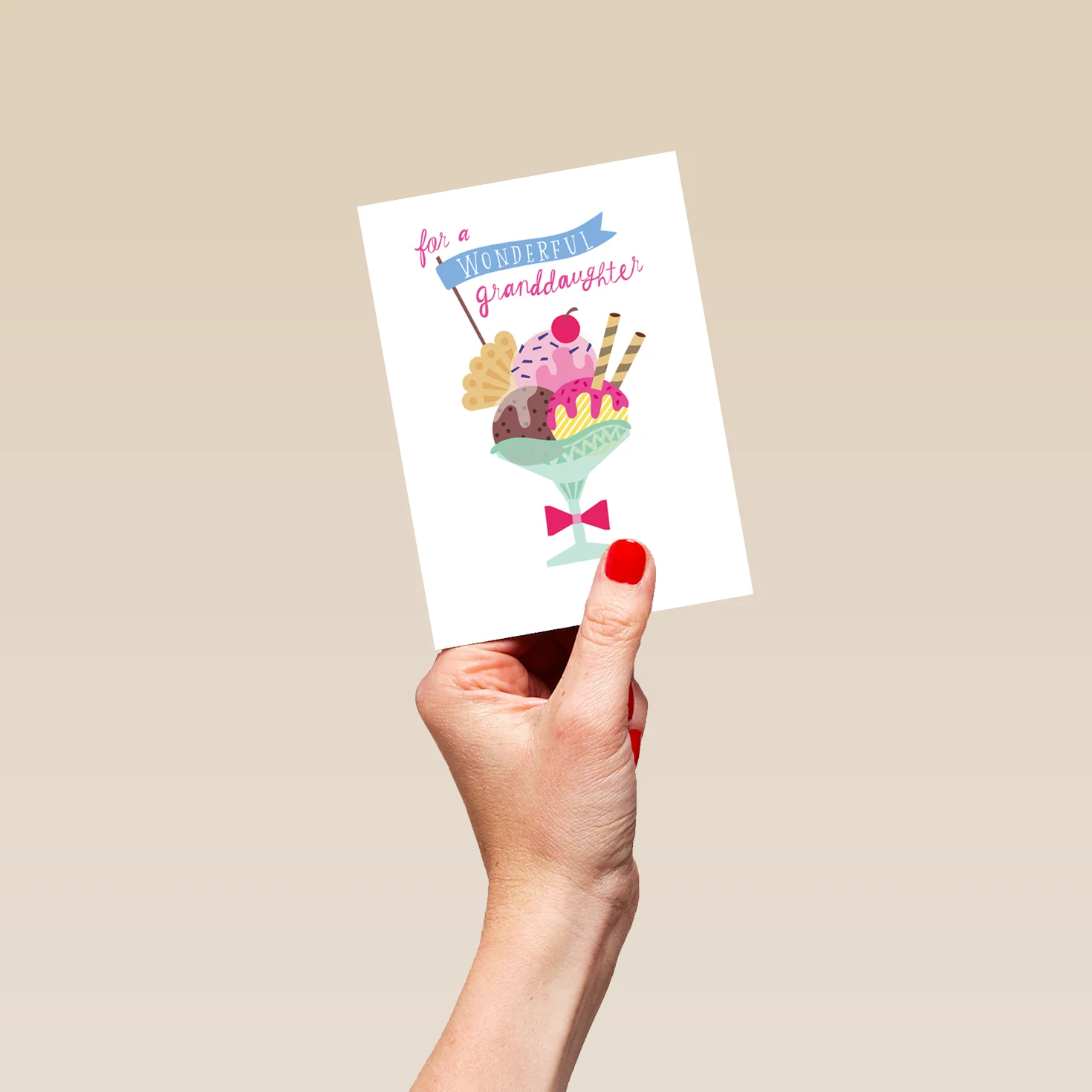 Personalised Ice Cream Sundae Birthday Card For Granddaughter - Image 4