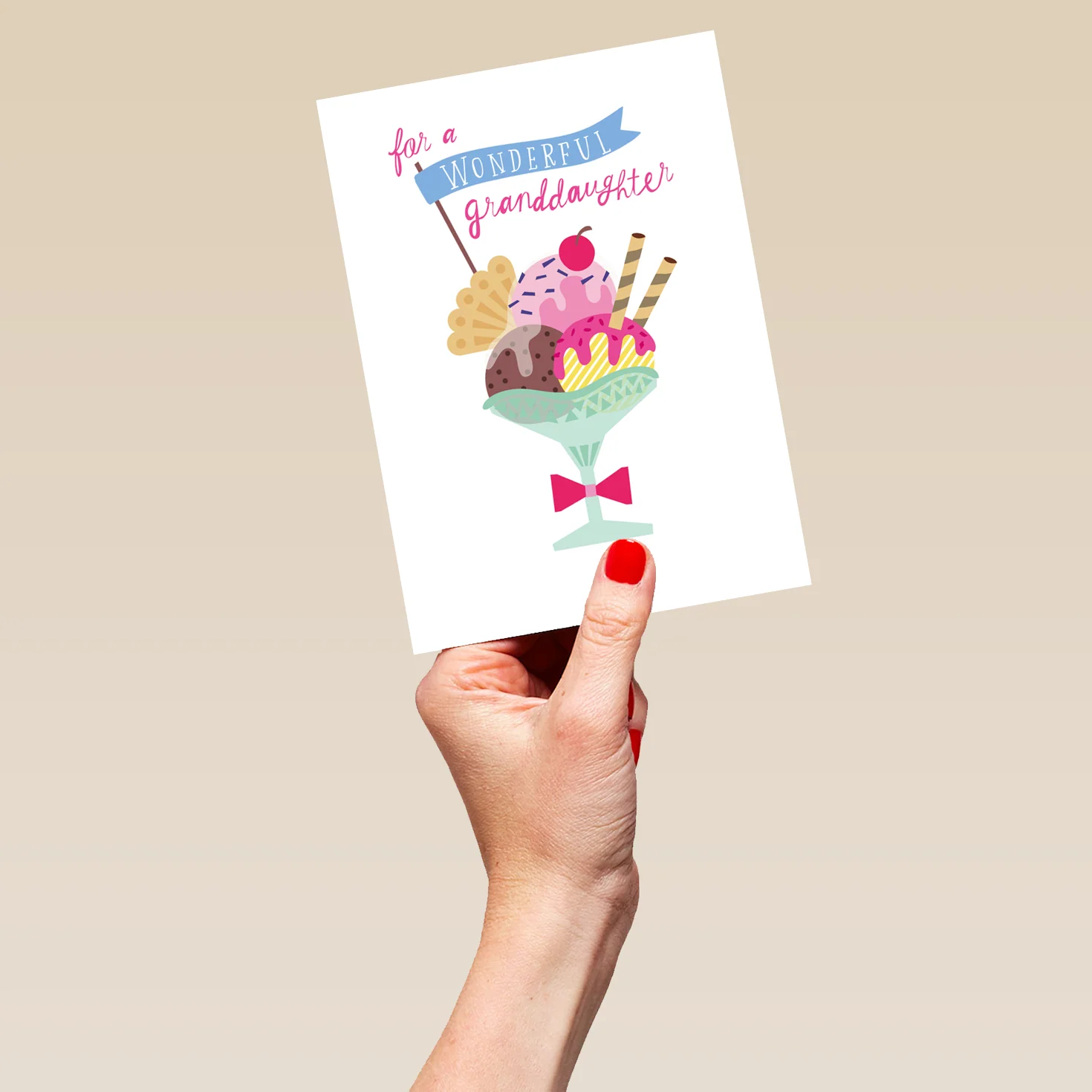 Personalised Ice Cream Sundae Birthday Card For Granddaughter - Image 5