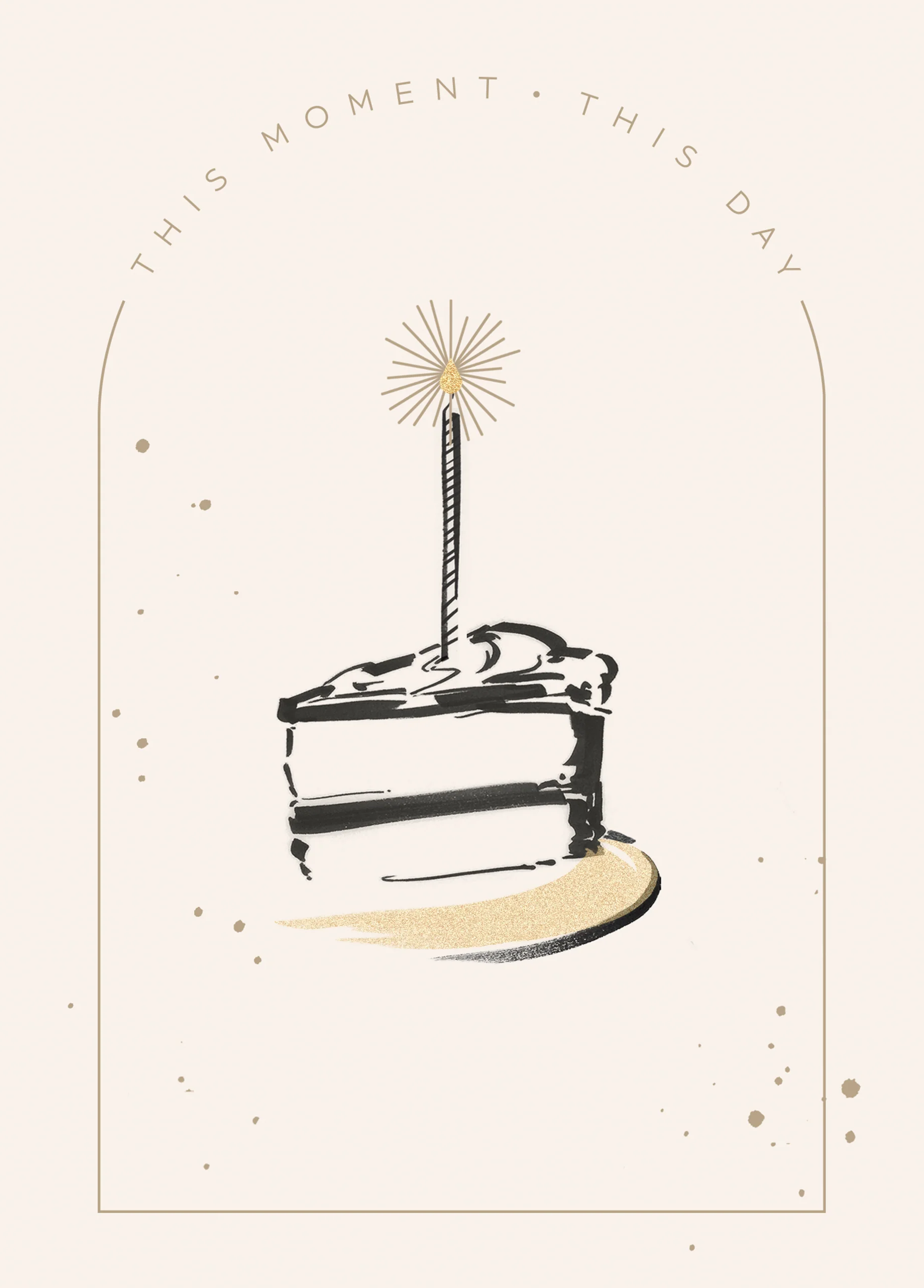 Personalised Illustrated Birthday Card - Slice of Cake & Candle Design