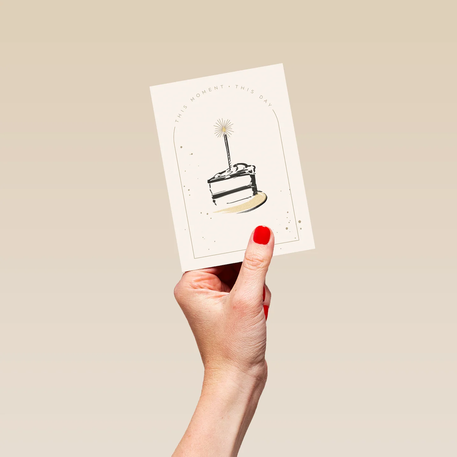 Personalised Illustrated Birthday Card - Slice of Cake & Candle Design - Image 4