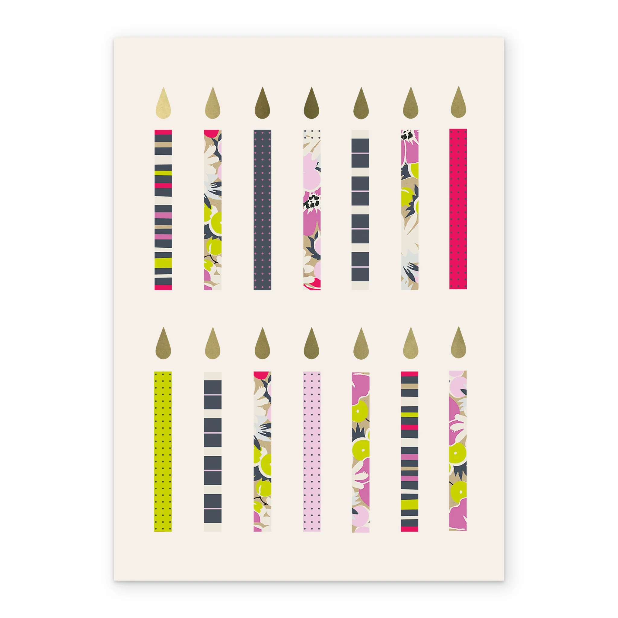 Personalised Illustrated Colourful Candles Birthday Card - Image 2