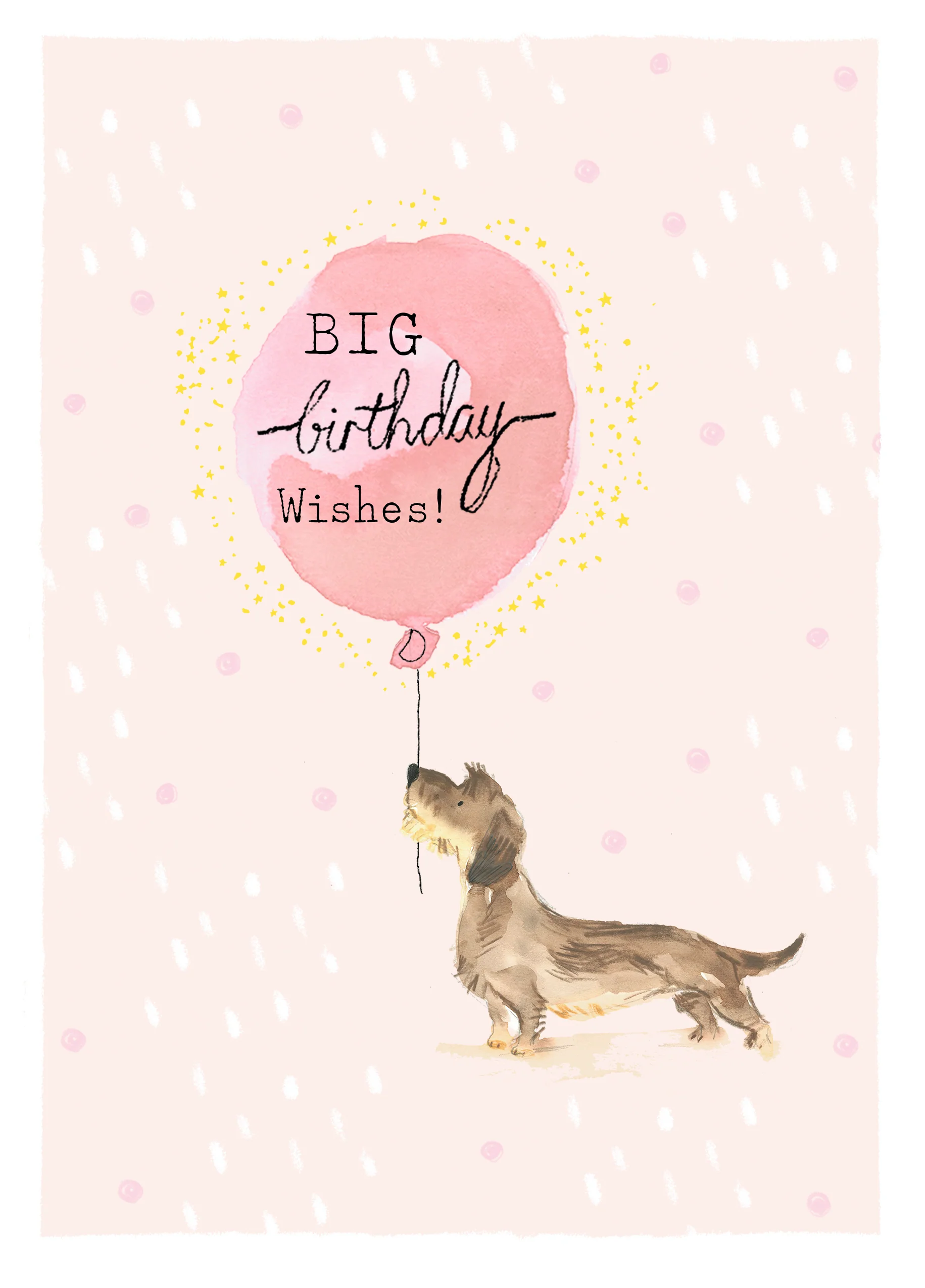 Personalised Illustrated Dog And Balloon Birthday Card