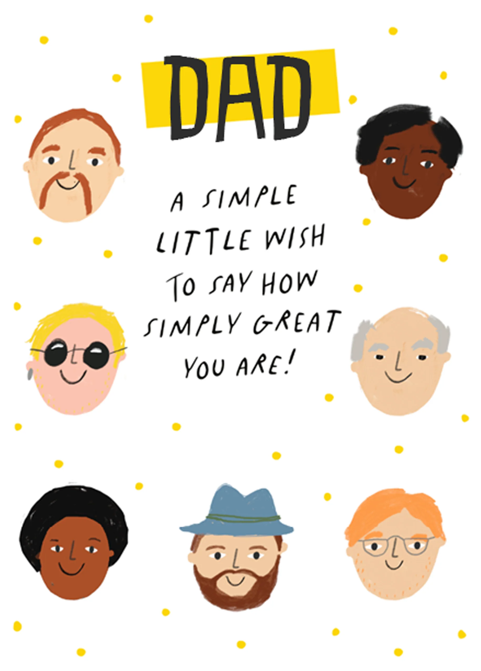 Personalised Illustrated Face For Dad Card