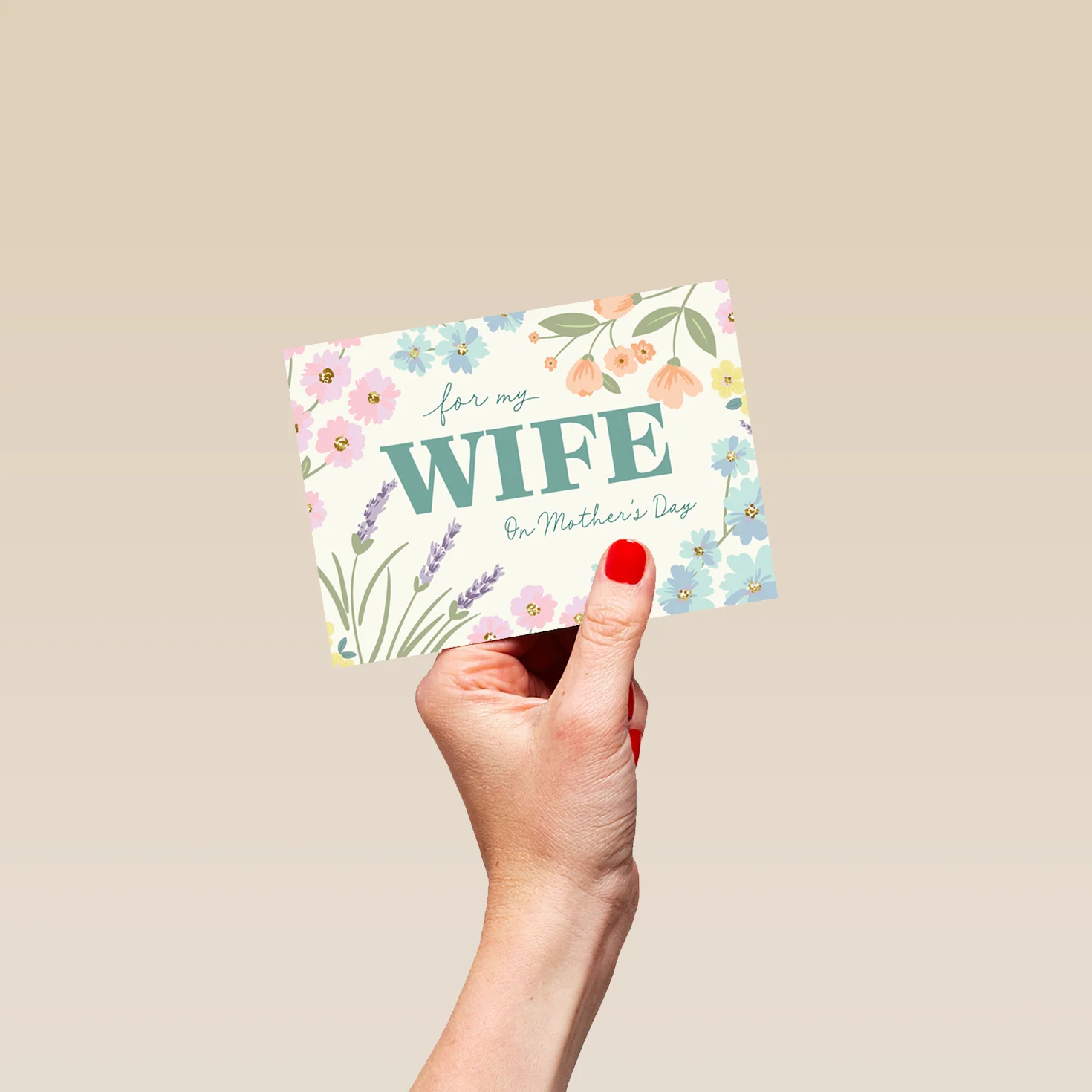 Personalised Illustrated Floral Mother's Day Card for Wife - Image 4