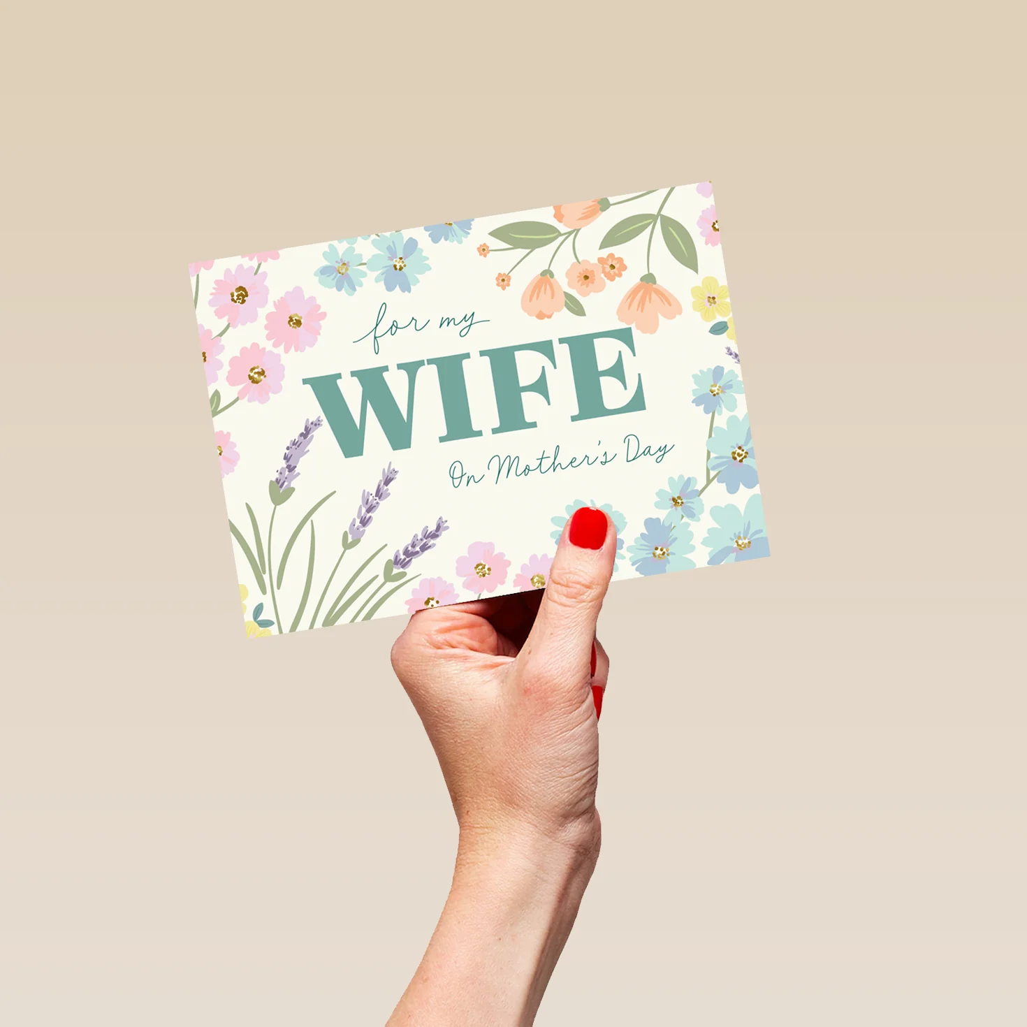 Personalised Illustrated Floral Mother's Day Card for Wife - Image 5