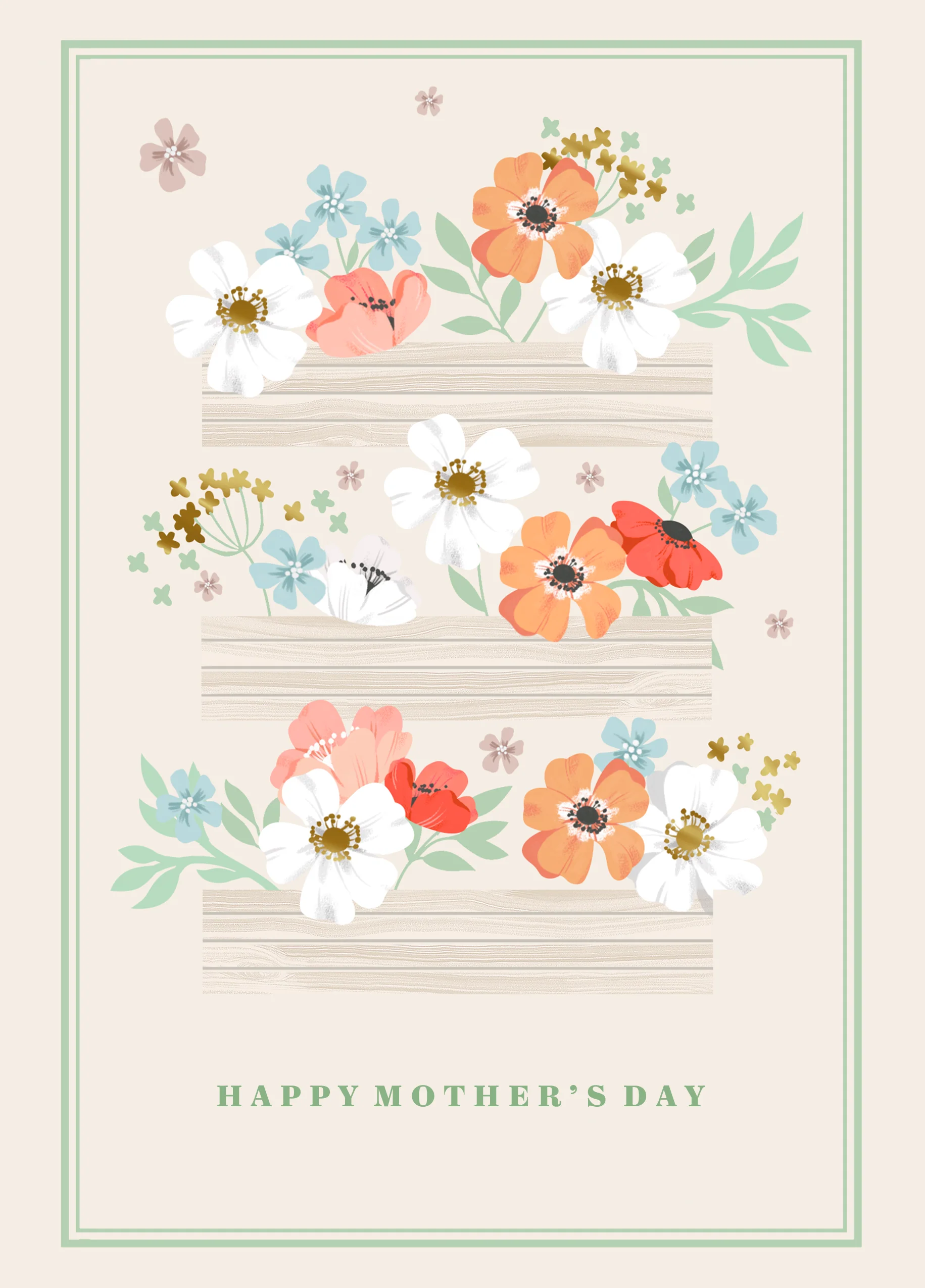 Personalised Illustrated Florals Mother's Day Card
