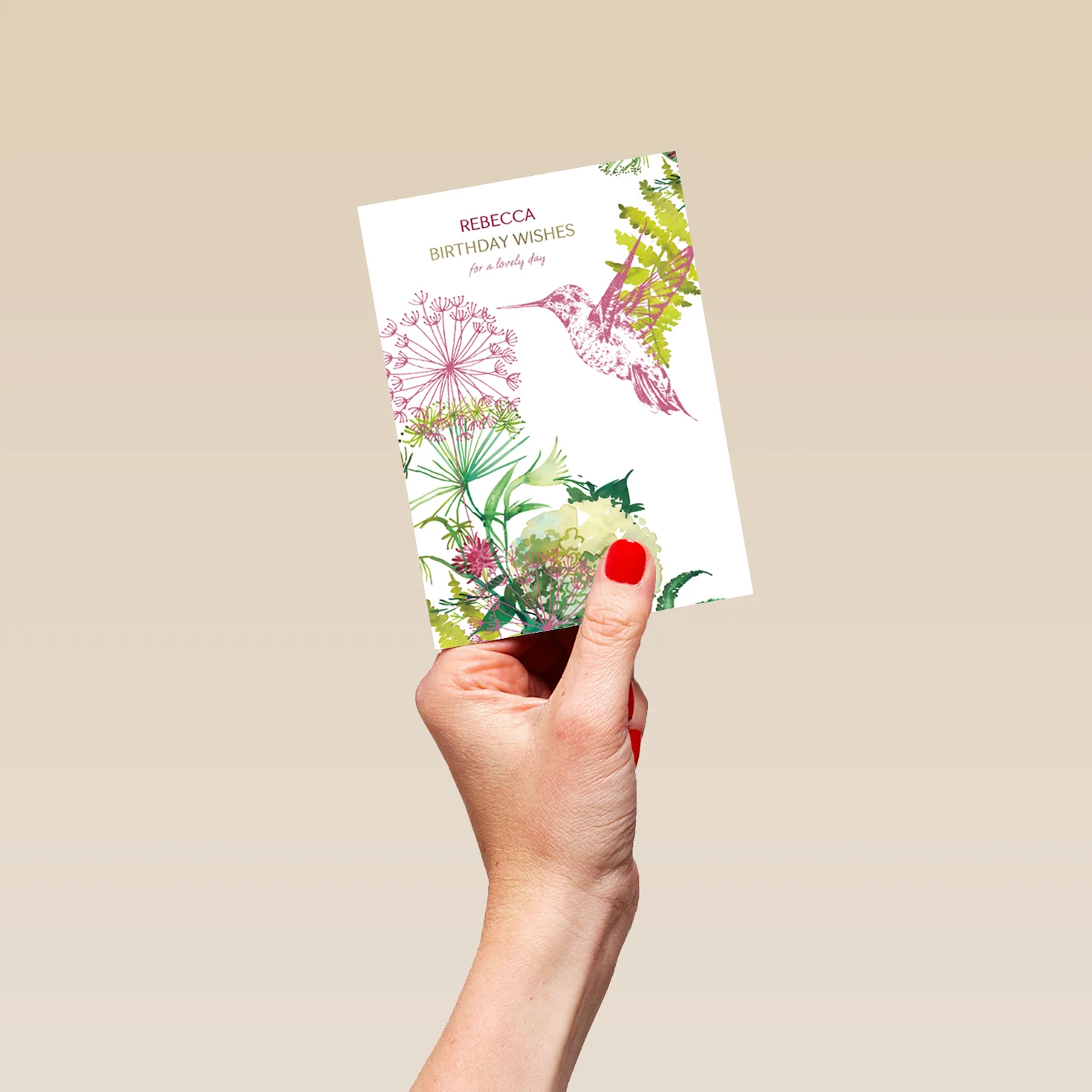 Personalised Illustrated Hummingbird Birthday Card - Image 4