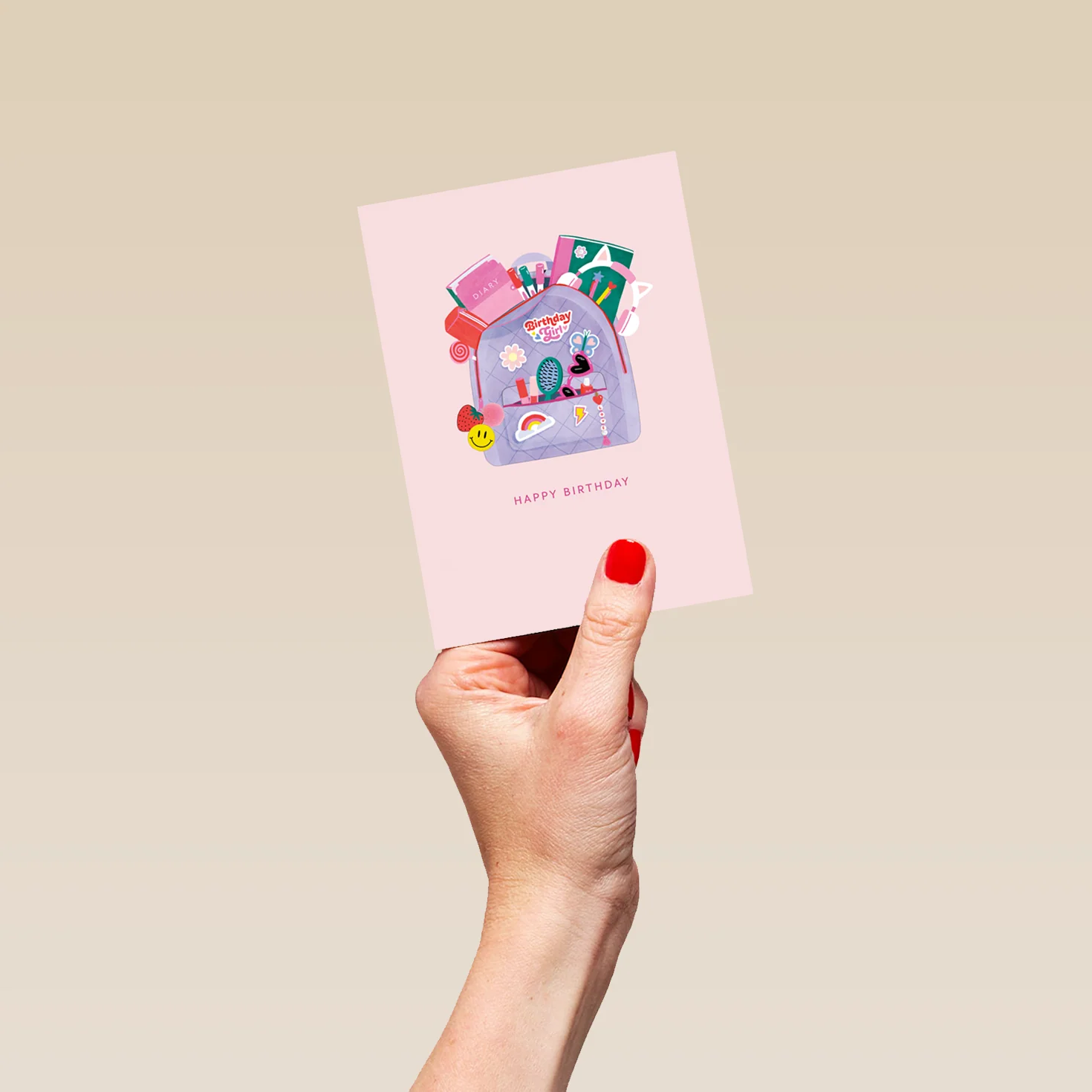 Personalised Illustrated Kid's Backpack Design Birthday Card - Image 4