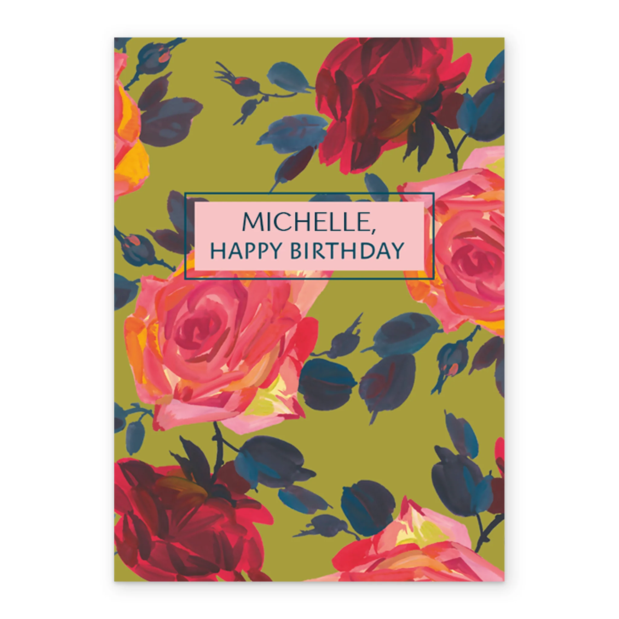 Personalised Illustrated Rose Pattern Birthday Card - Image 2