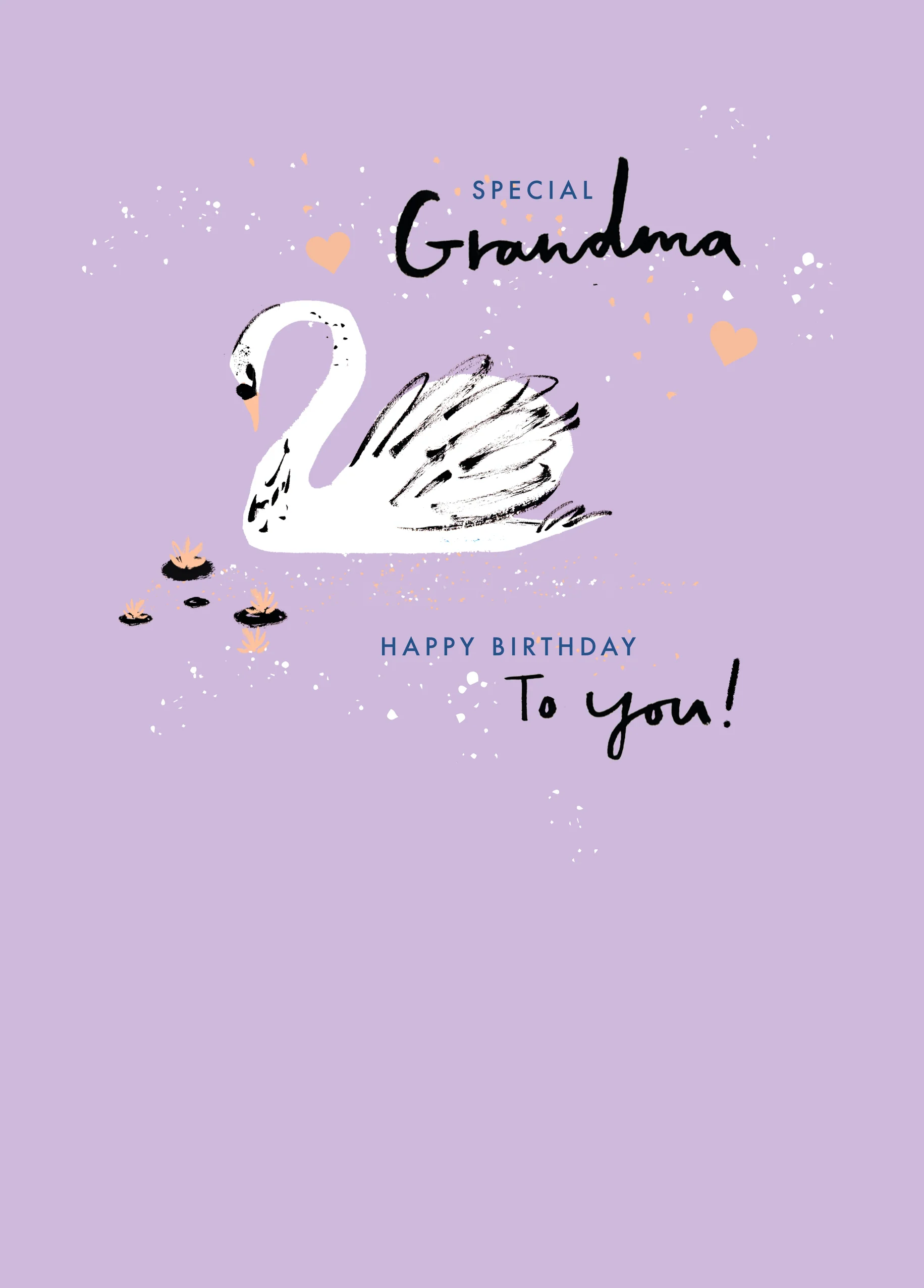 Personalised Illustrated Swan Birthday Card For Grandma