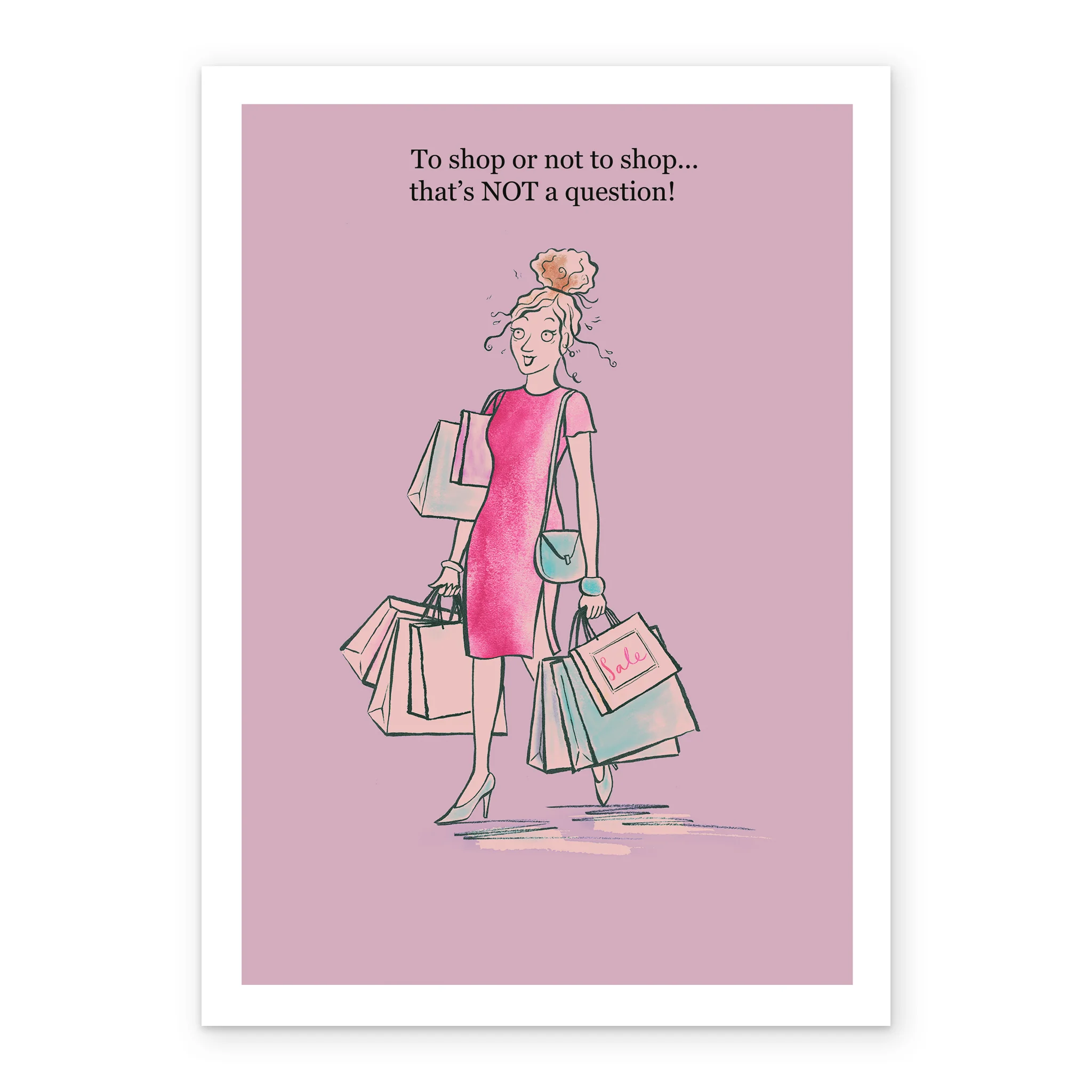 Personalised Illustrated To Shop Or Not To Shop Birthday Card - Image 2