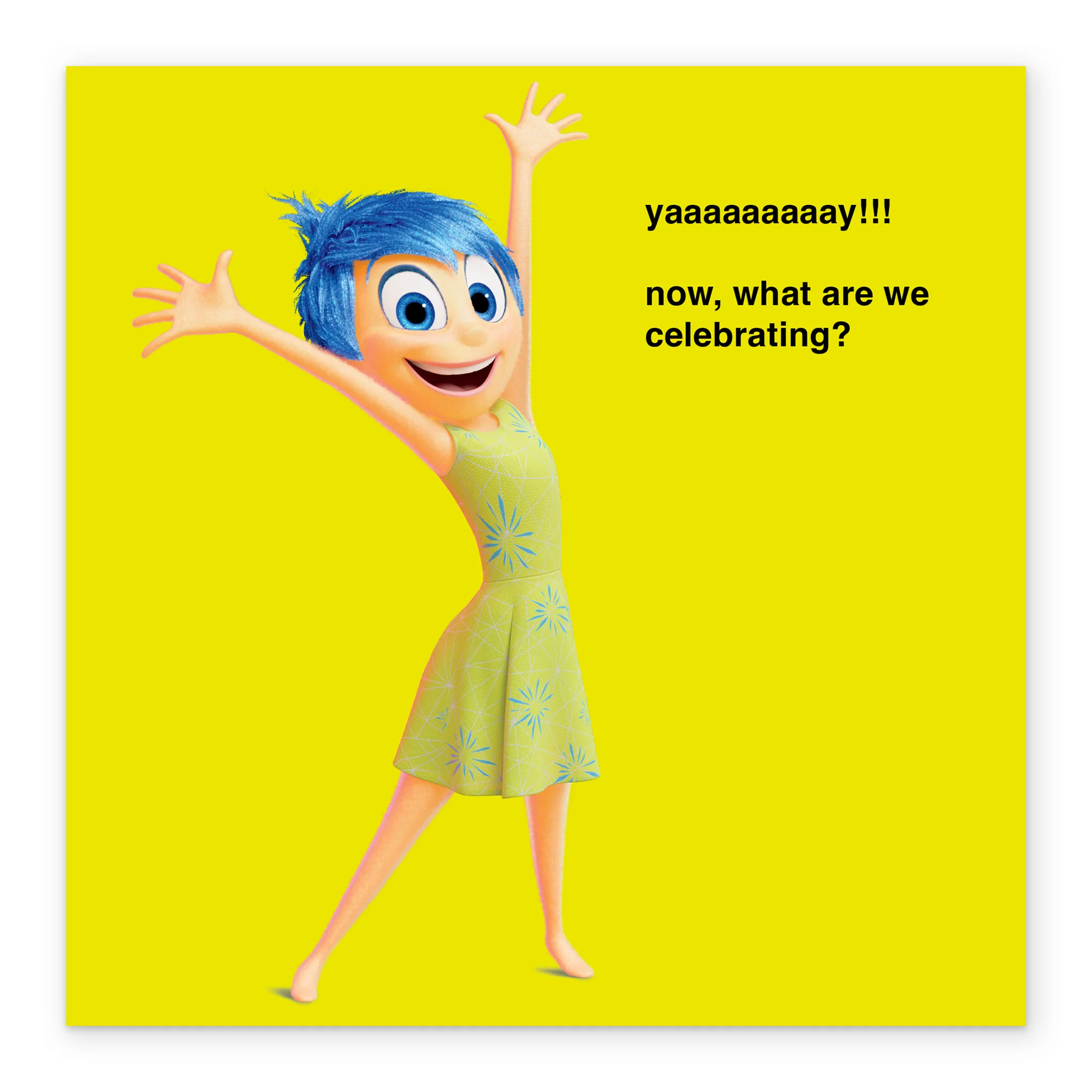 Personalised Inside Out Yellow Joy Celebration Card - Image 2