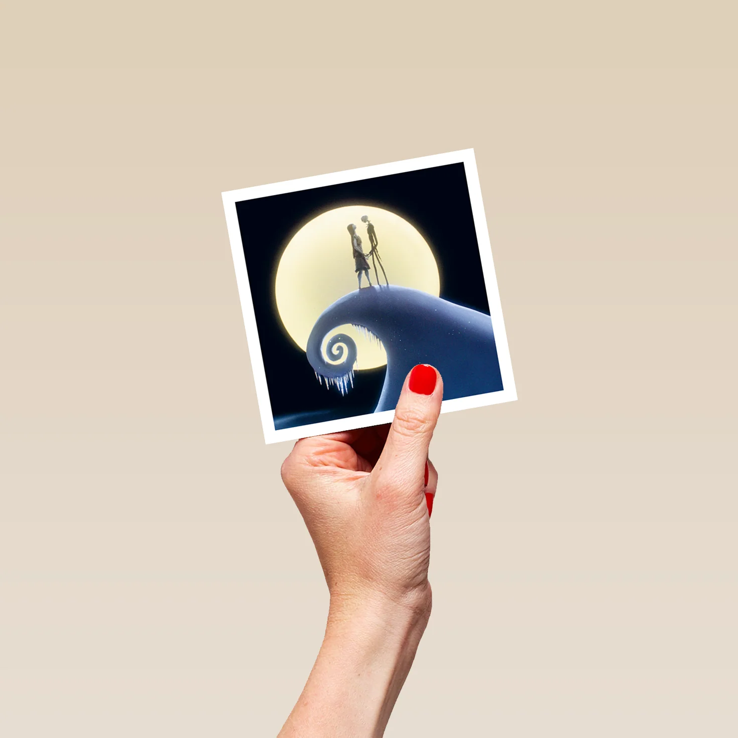 Personalised Jack Skellington & Sally on Spiral Hill Greeting Card - Image 4