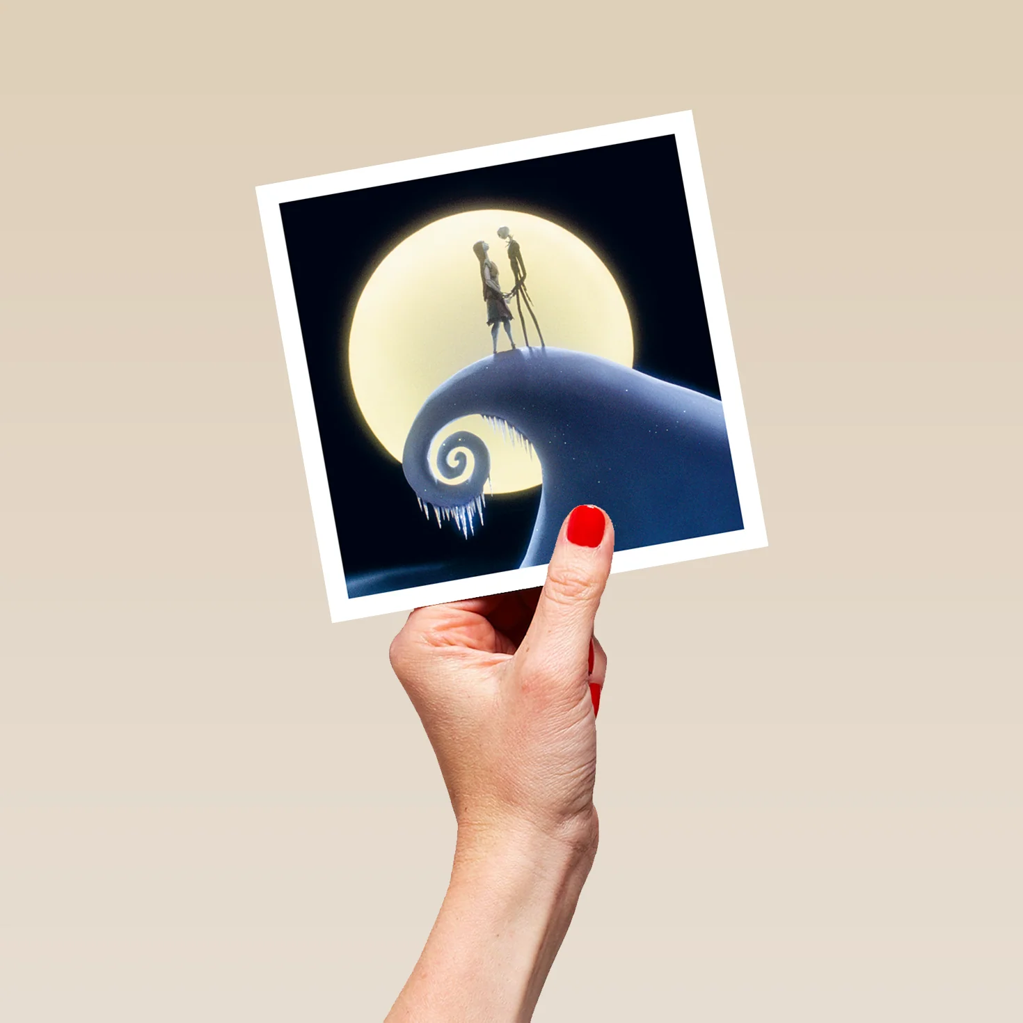 Personalised Jack Skellington & Sally on Spiral Hill Greeting Card - Image 5
