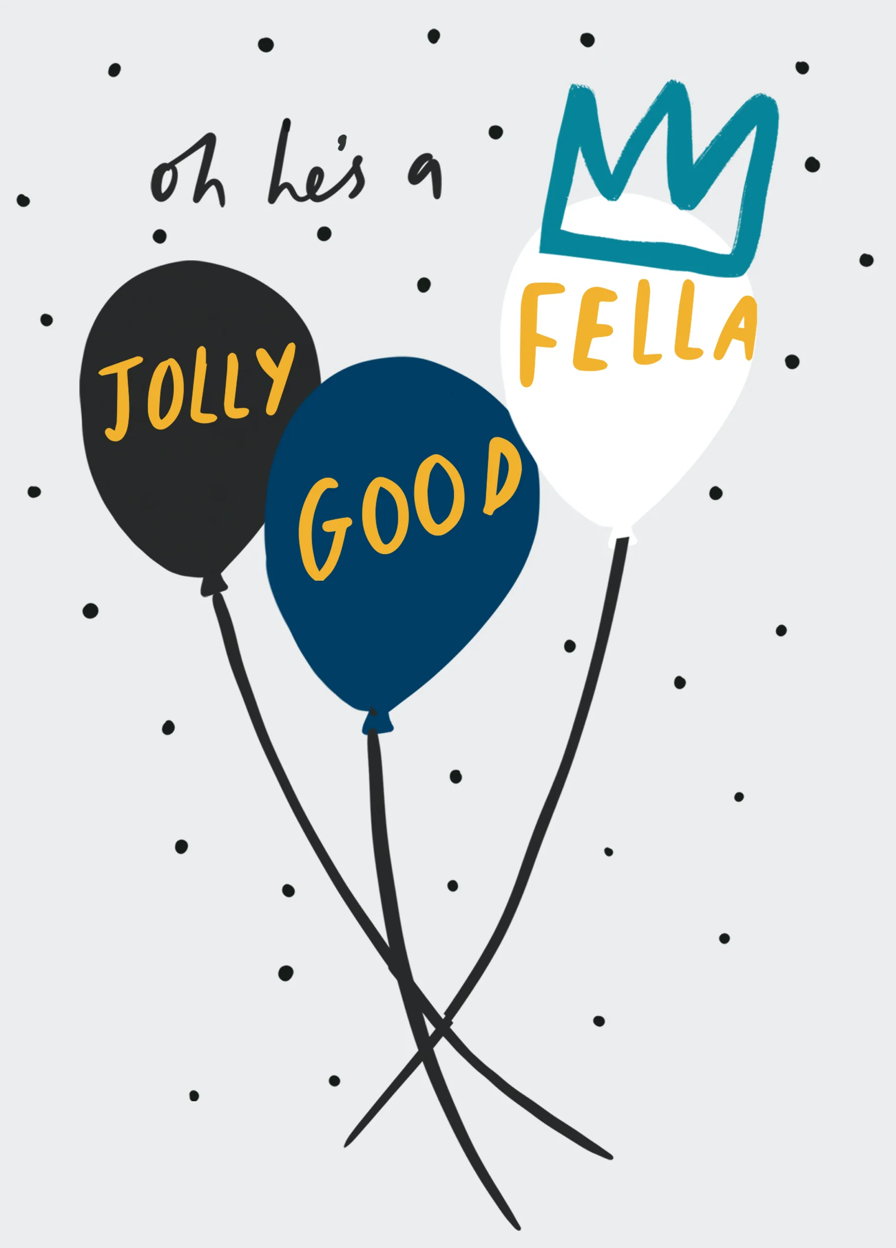 Personalised Jolly Good Fella Balloons Birthday Card
